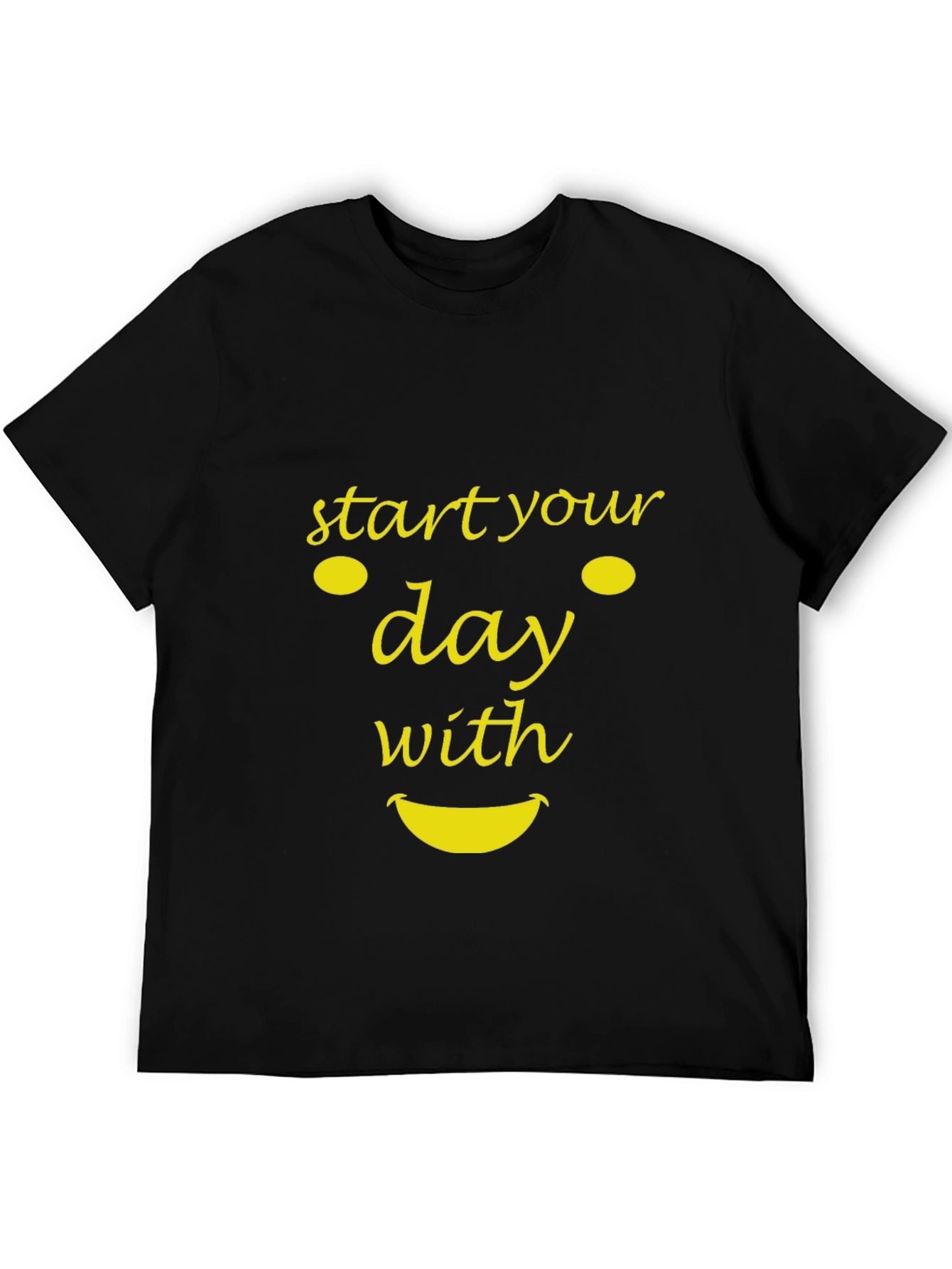 Start Your Day With a Smile T-Shirt - Black