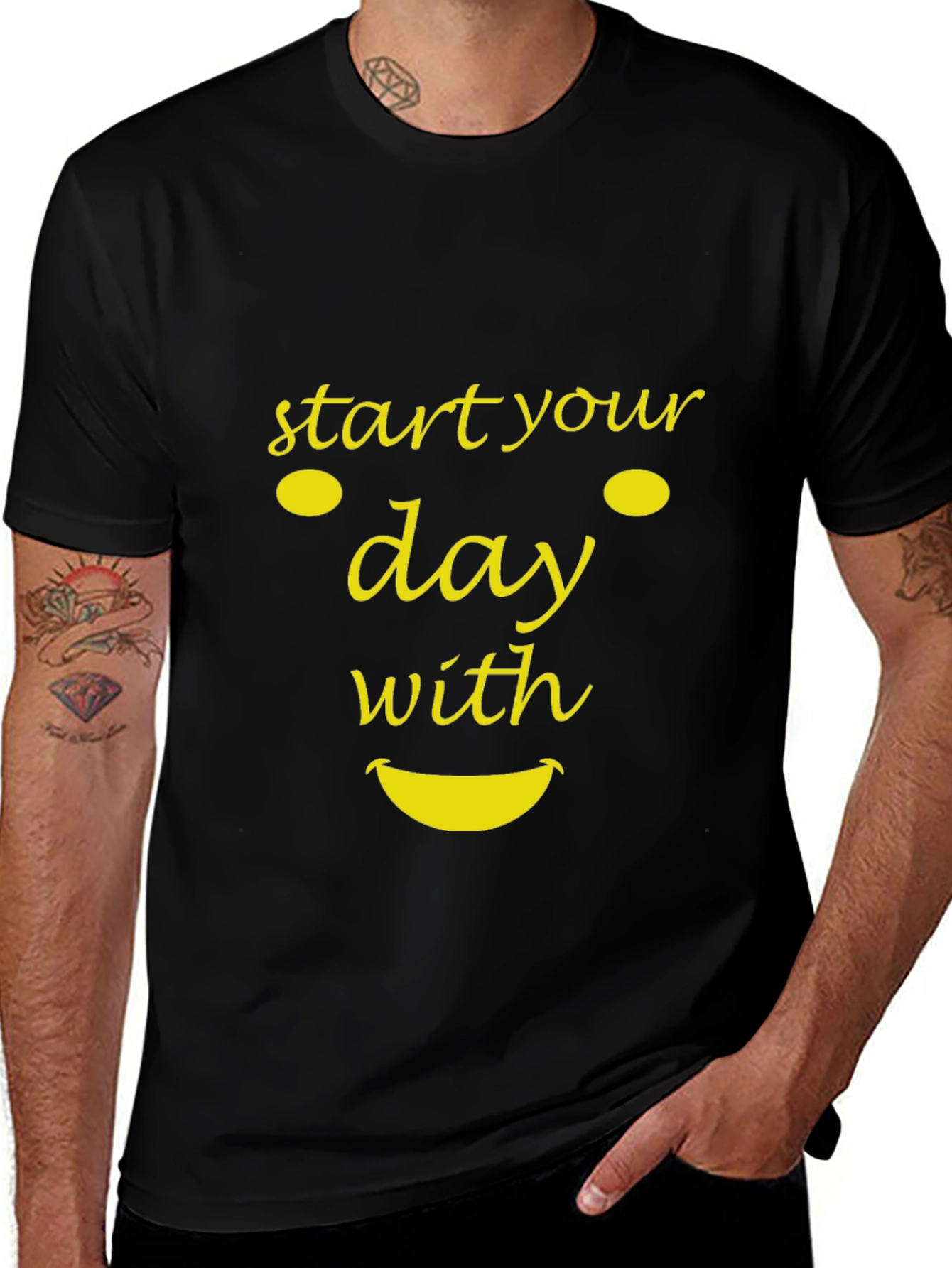 Start Your Day With a Smile T-Shirt - Black