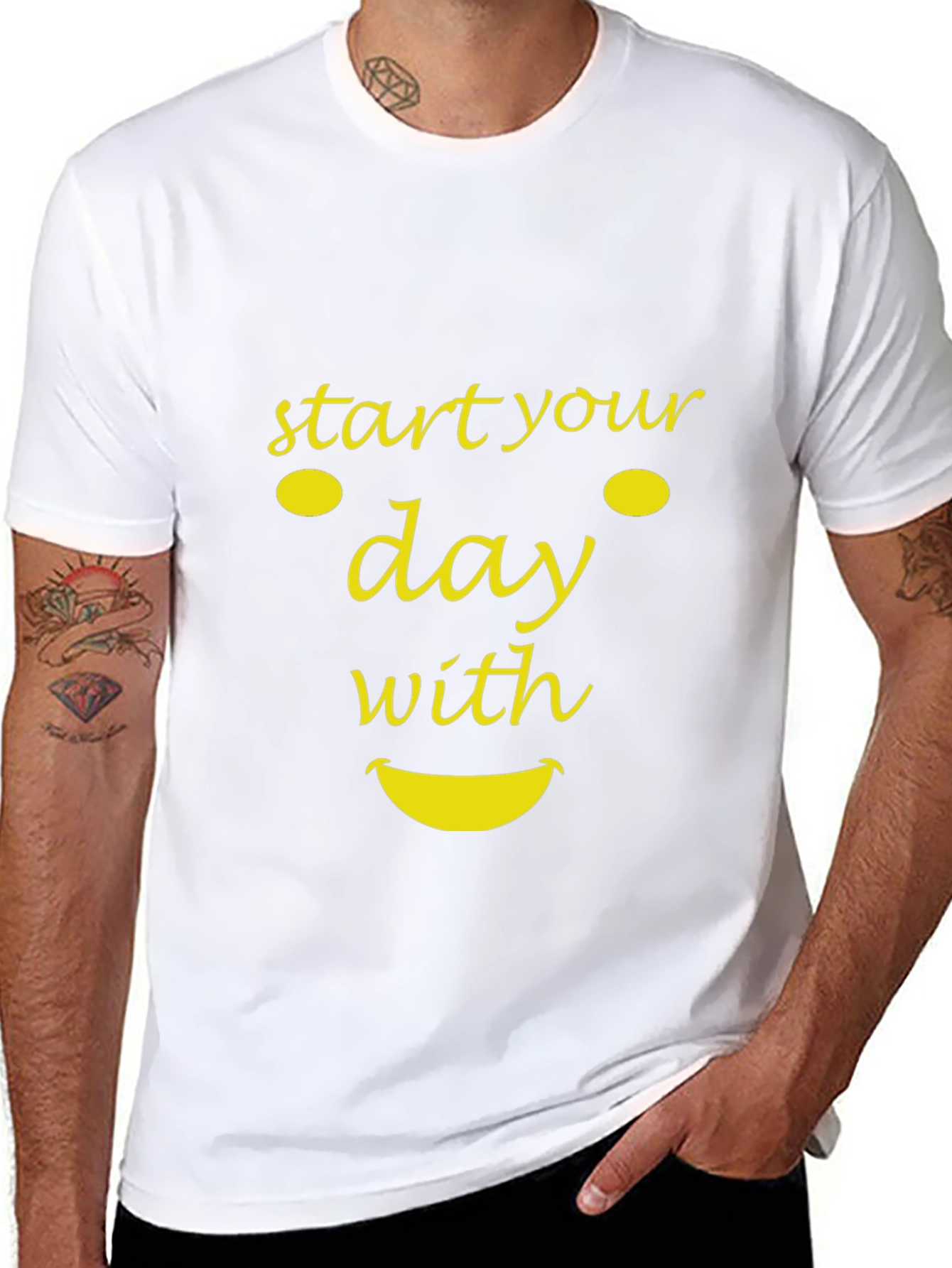 Start Your Day With a Smile T-Shirt - Black