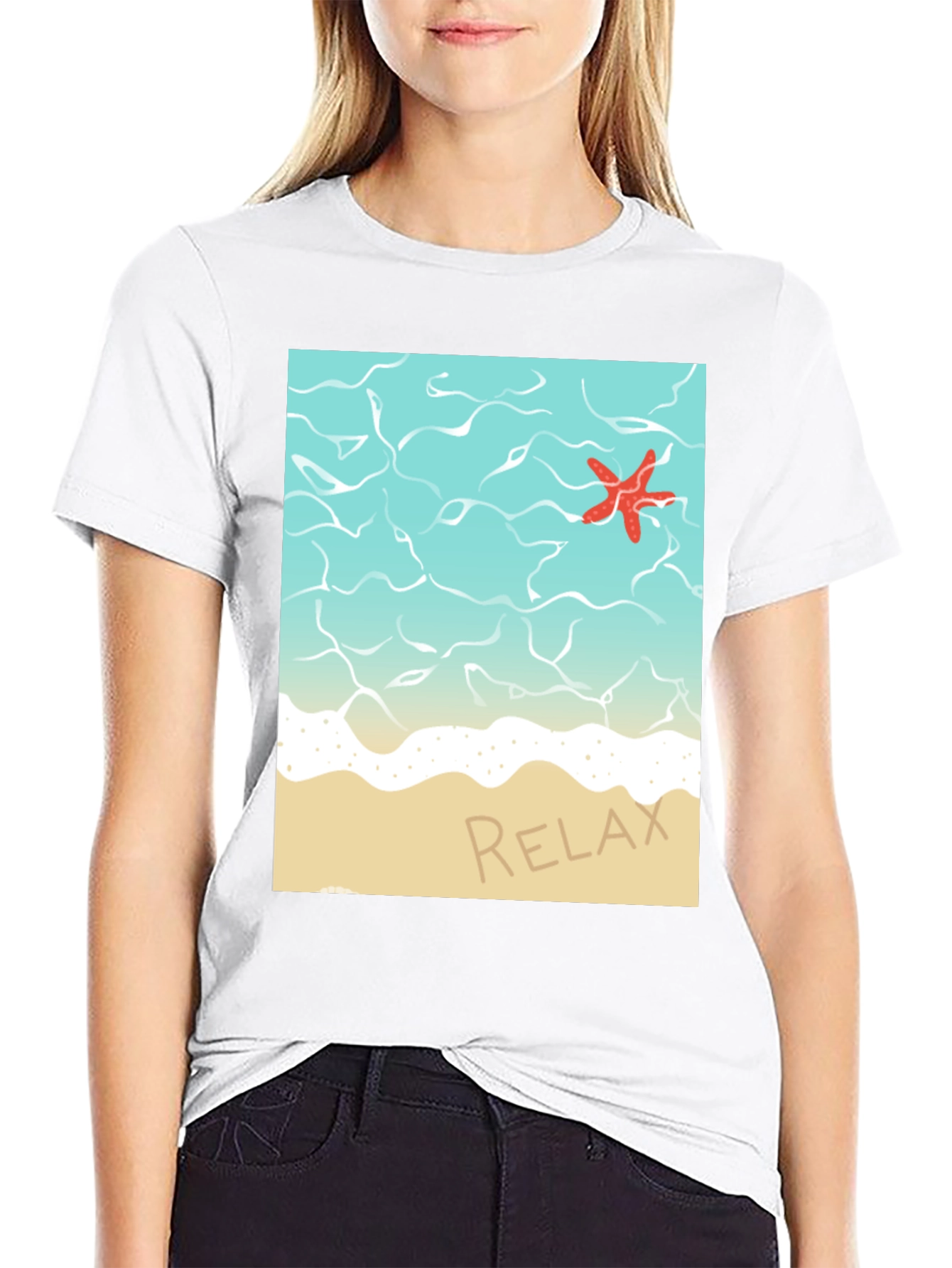 Relaxing Beach T-Shirt - Starfish Ocean Design