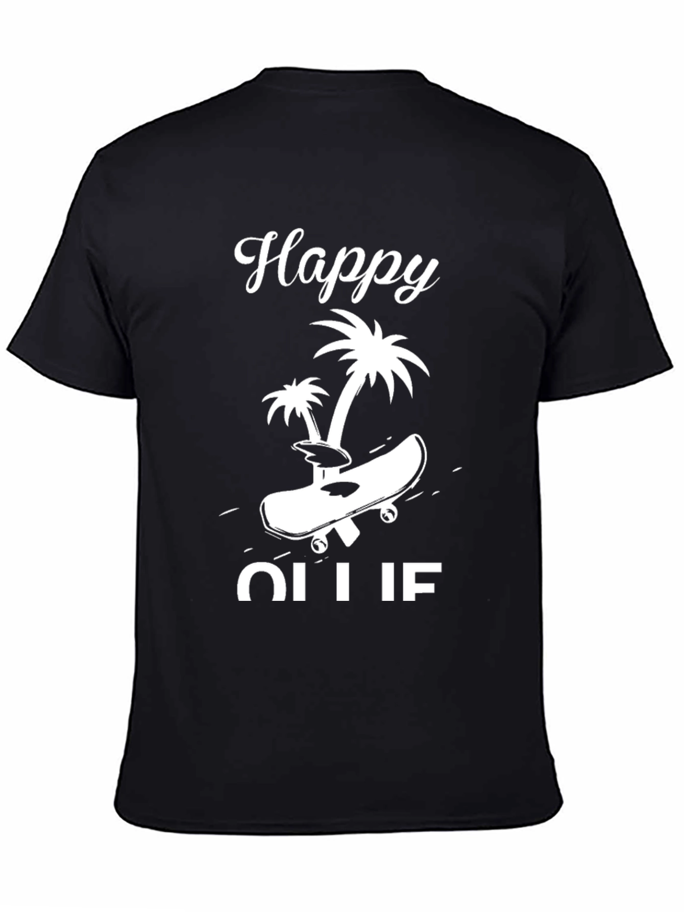 Happy Ollie T-Shirt - Skateboard Palm Tree Design