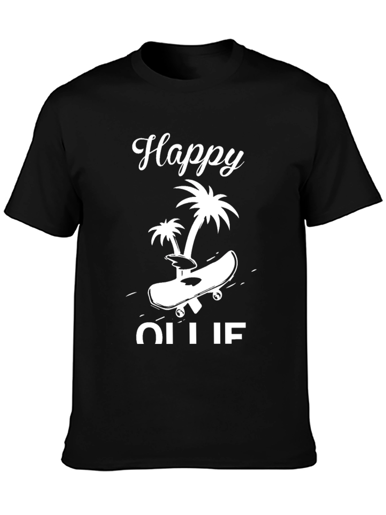 Happy Ollie T-Shirt - Skateboard Palm Tree Design