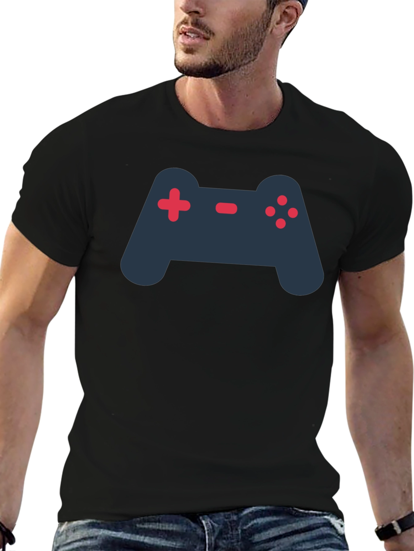 Gamer T-Shirt - Black with Controller Graphic