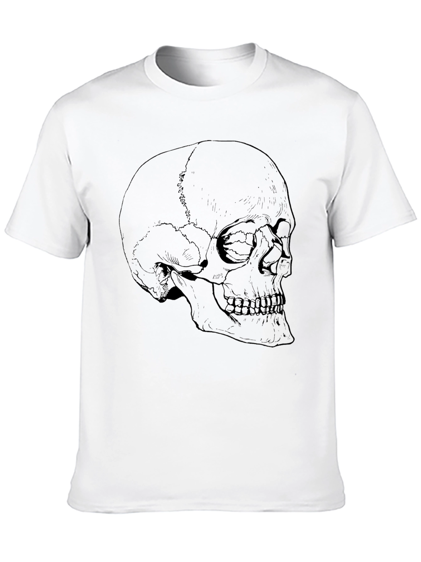 Skull Graphic Tee - Black Cotton T-Shirt