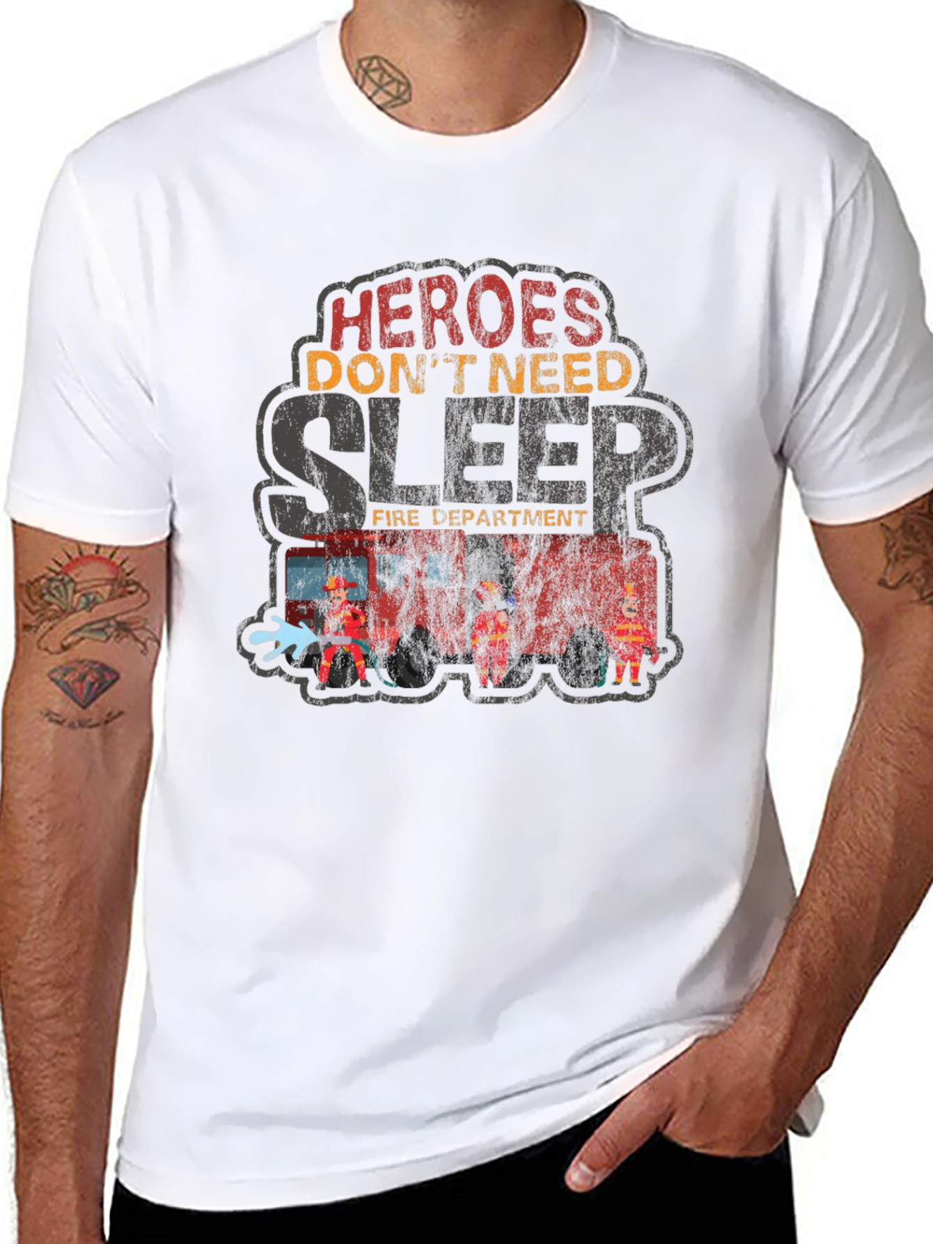 Heroes Dont Need Sleep Firefighter T-Shirt