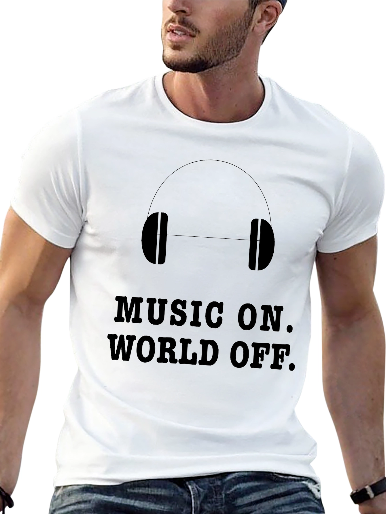 Music On World Off Graphic Print T-Shirt