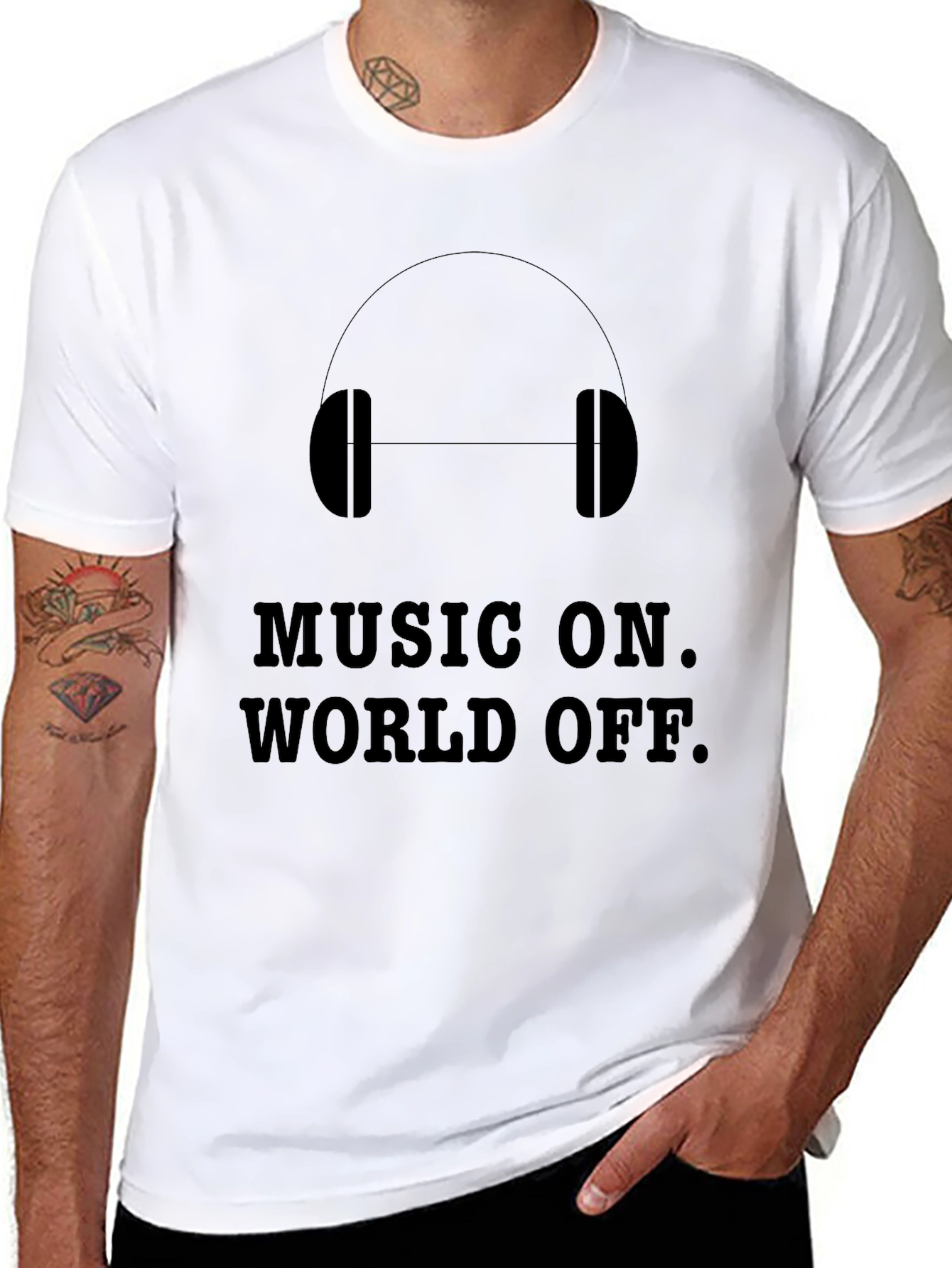 Music On World Off Graphic Print T-Shirt