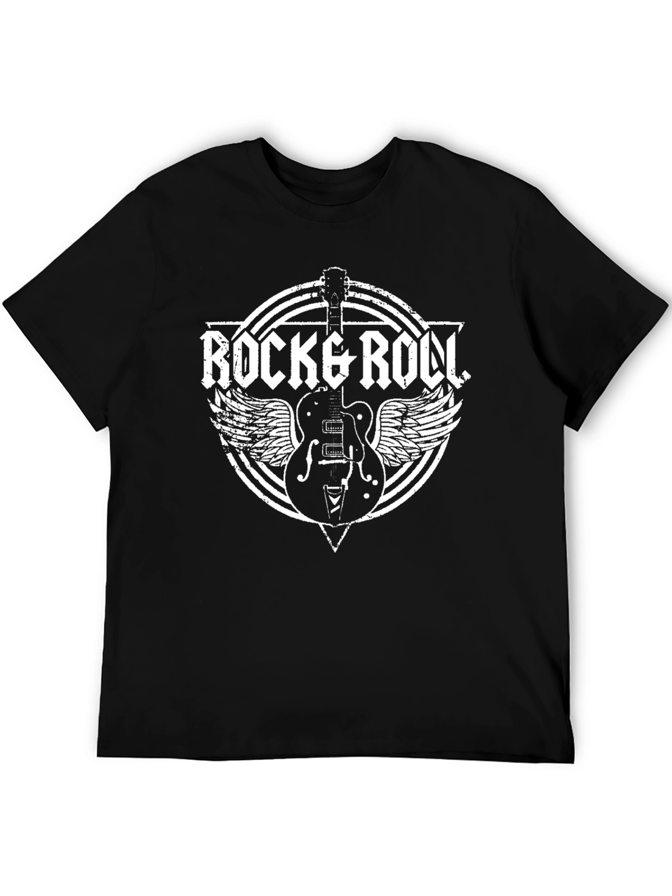 Rock & Roll Guitar Graphic Tee - Black