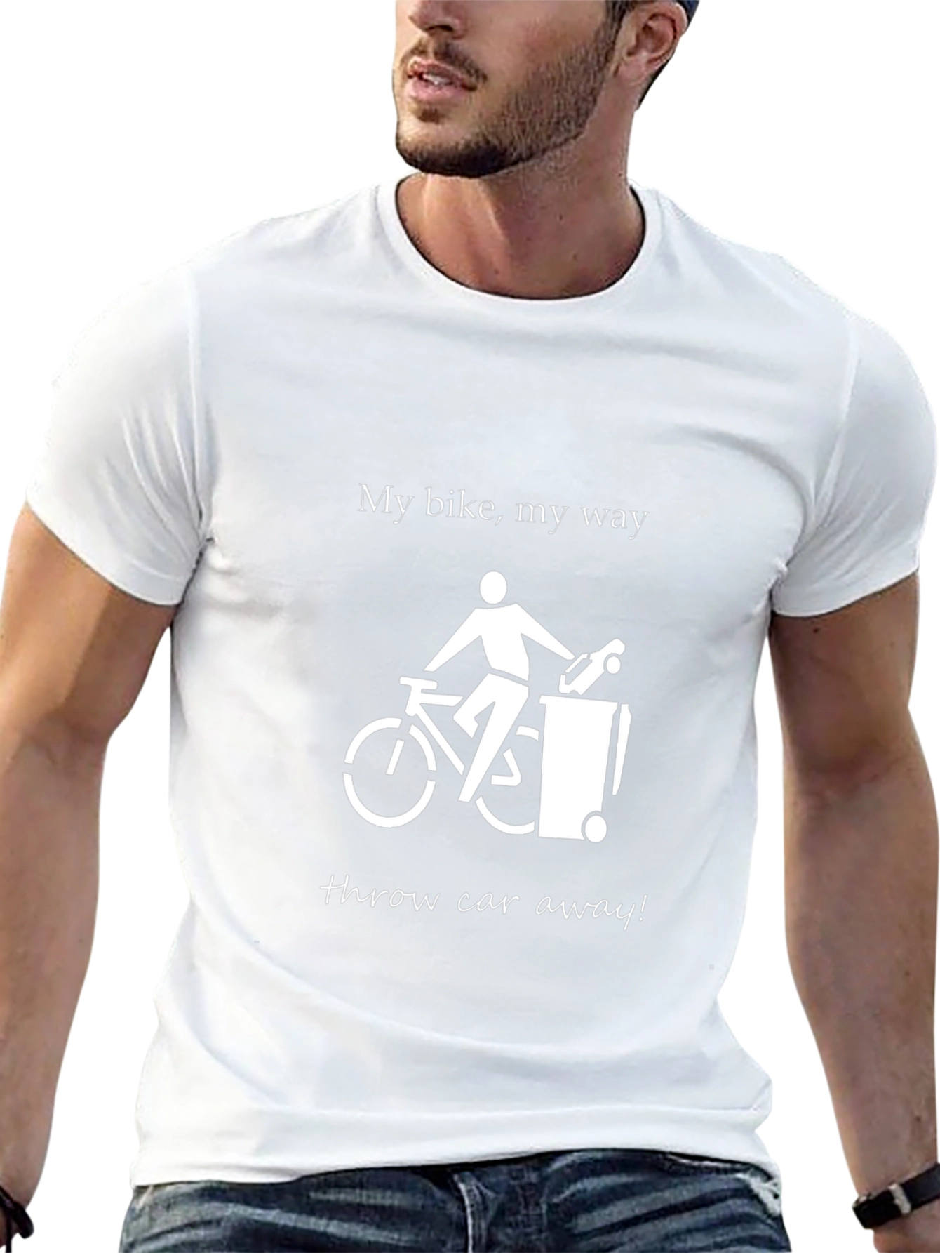 My Bike My Way Throw Car Away Graphic T-Shirt