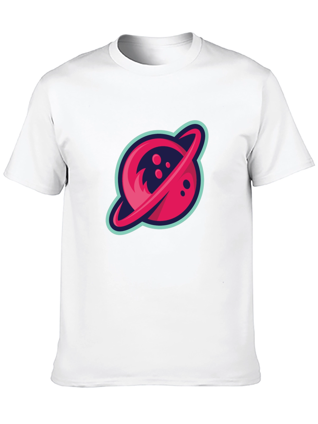 Retro Planet Graphic Tee - Black Cotton Blend