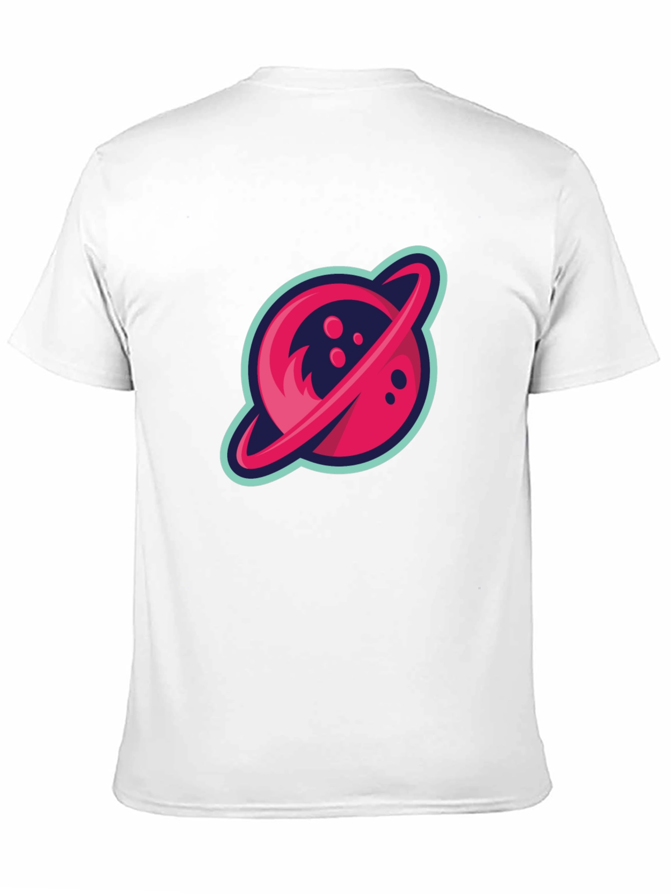 Retro Planet Graphic Tee - Black Cotton Blend