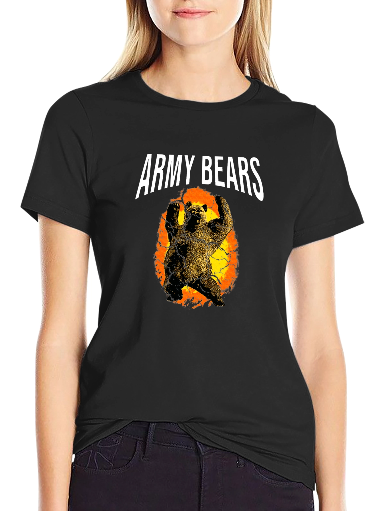 Army Bears Graphic T-Shirt - Black
