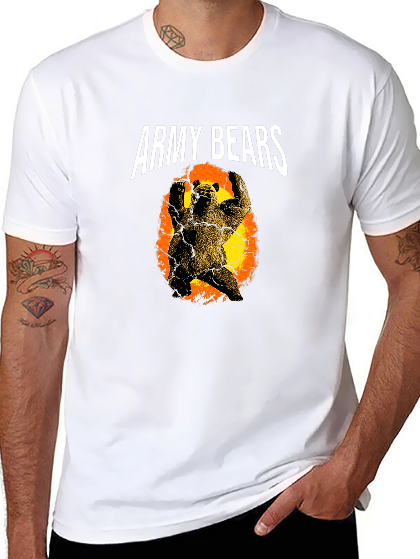 Army Bears Graphic T-Shirt - Black