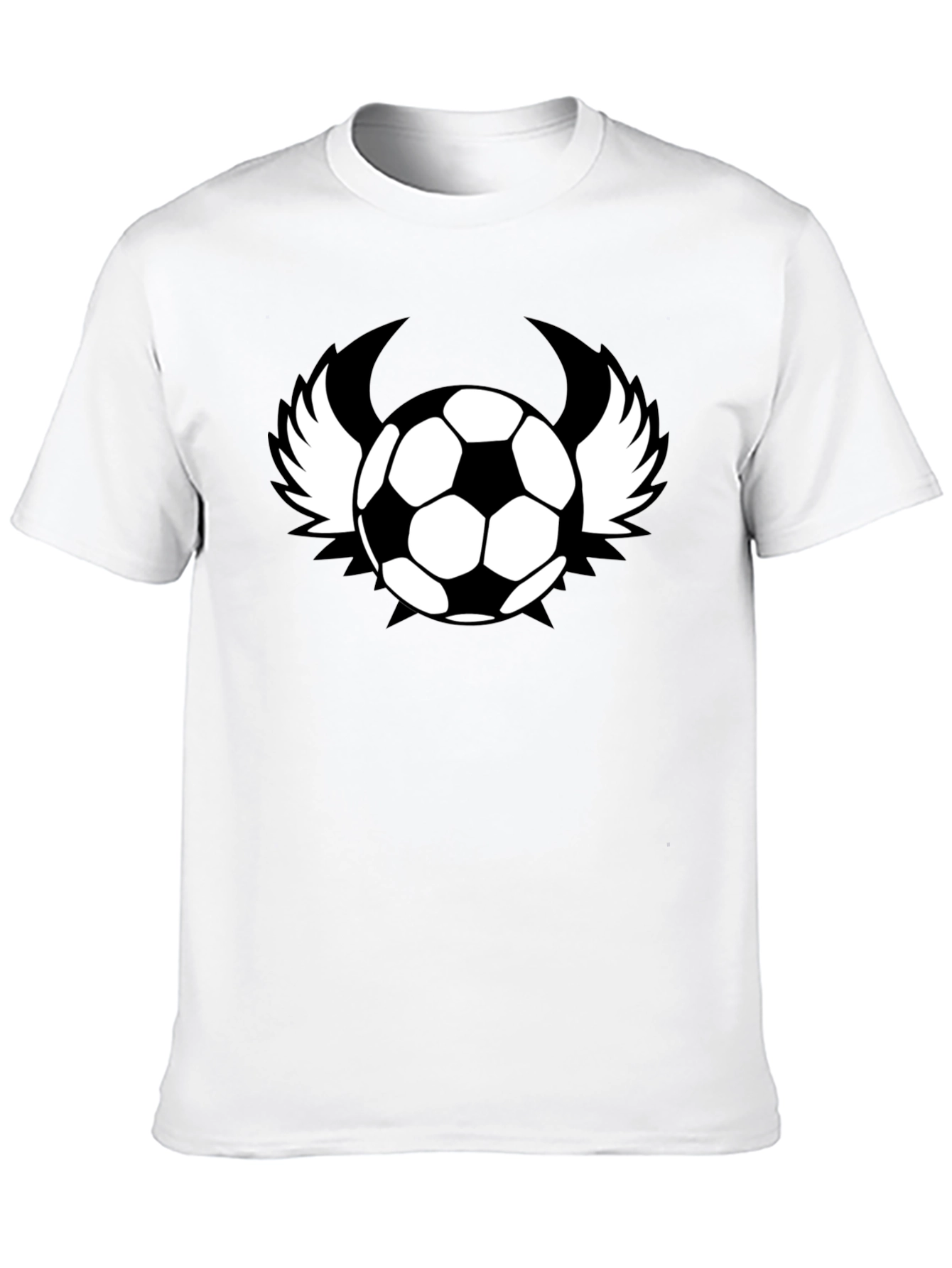 Soccer Ball with Wings Black T-Shirt