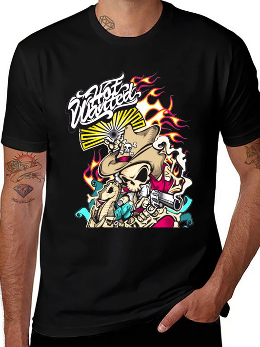 Hot Wanted Graphic Print Black T-Shirt