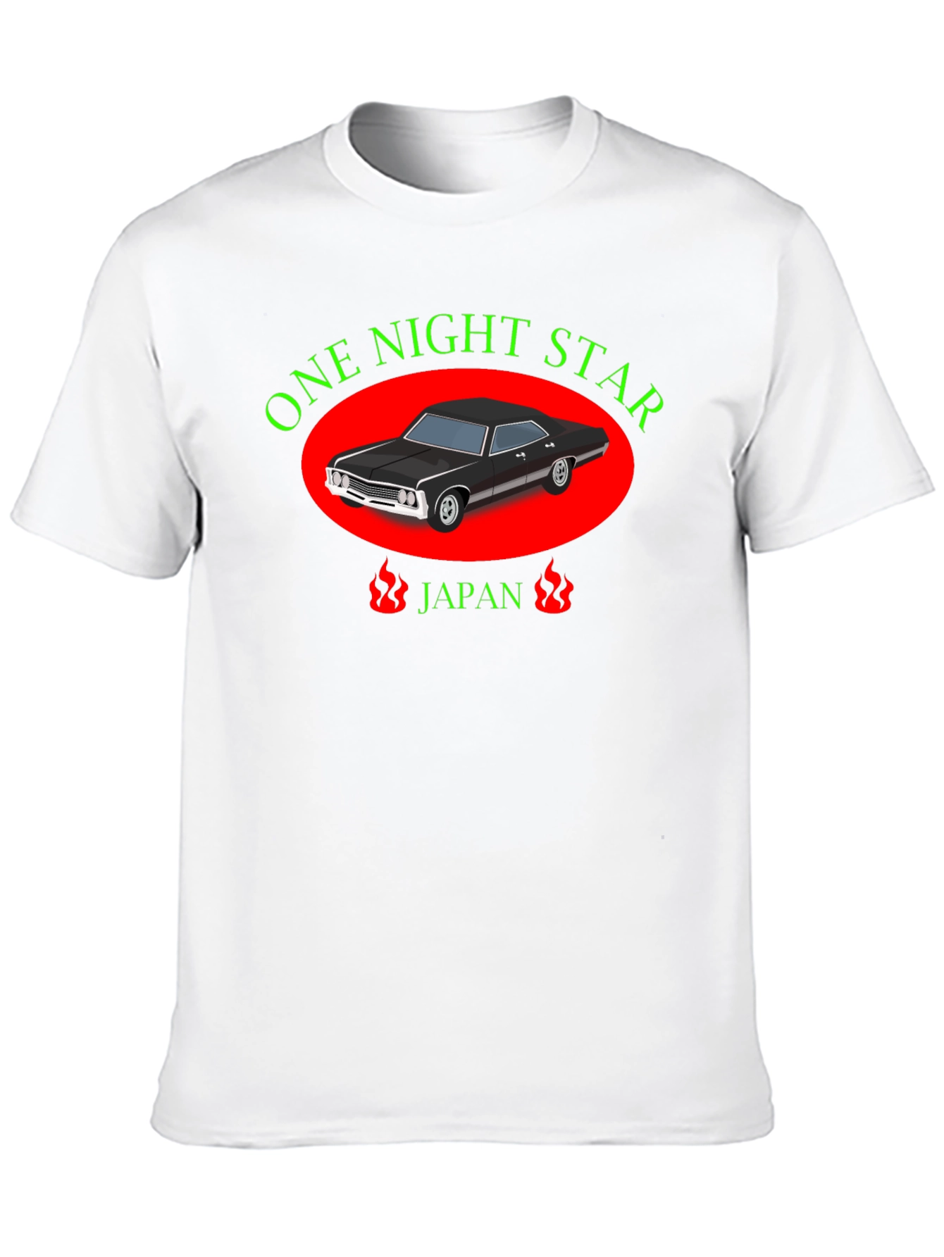 One Night Star Car Graphic Black T-Shirt