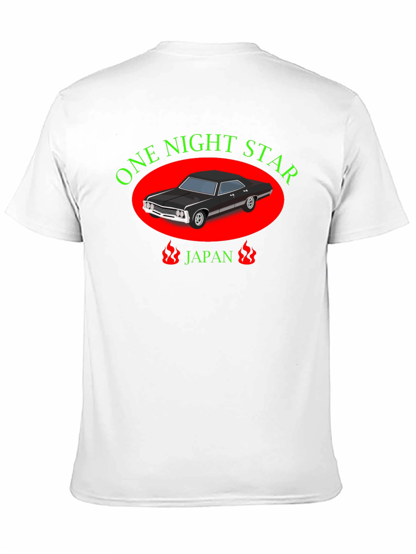 One Night Star Car Graphic Black T-Shirt
