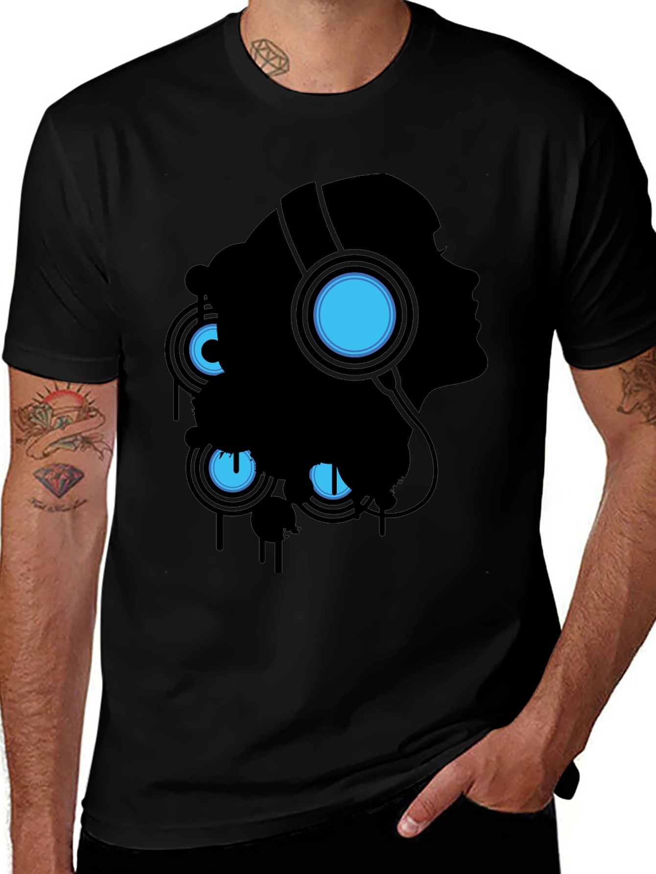 Silhouette Headphones Graphic T-Shirt