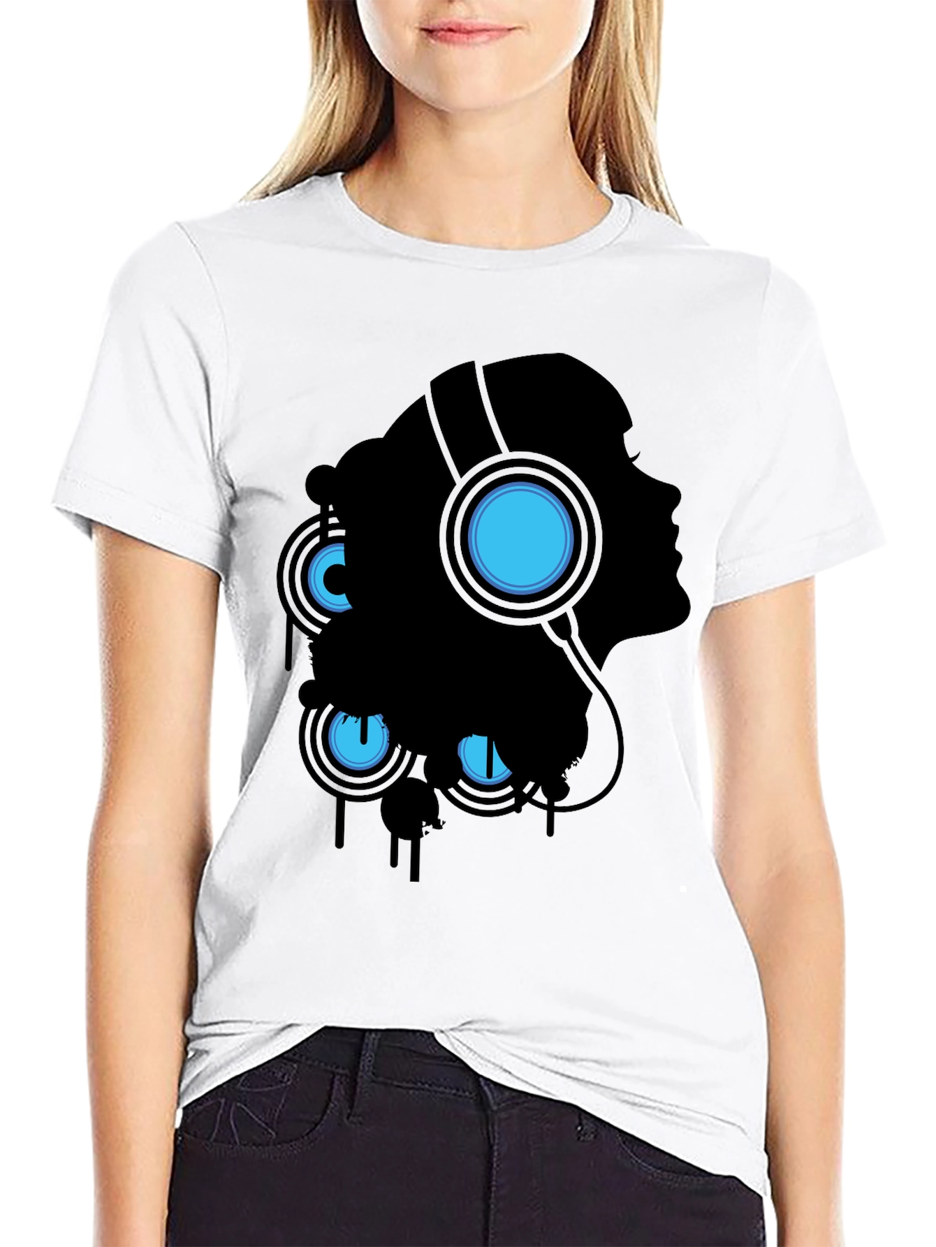 Silhouette Headphones Graphic T-Shirt