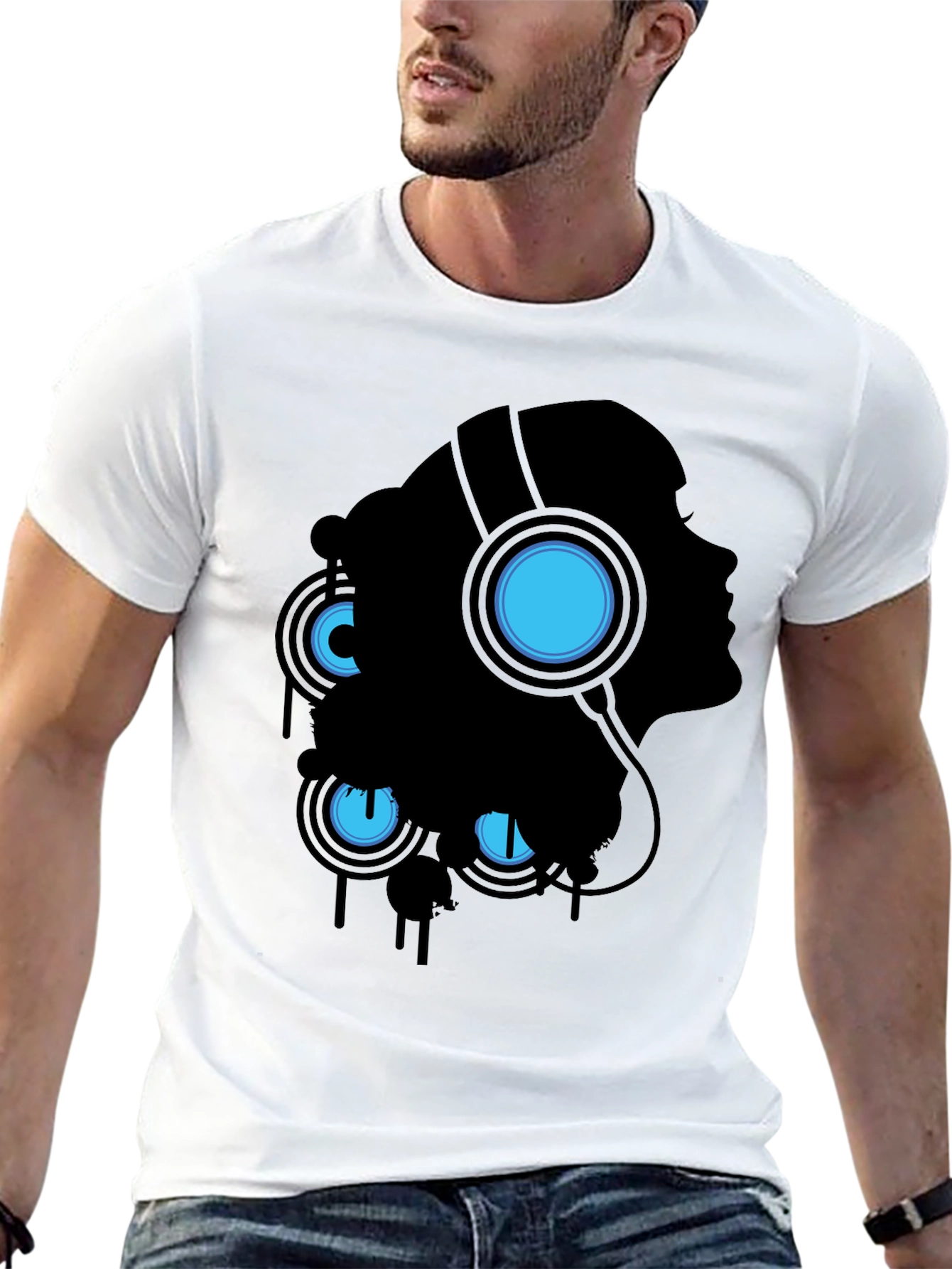 Silhouette Headphones Graphic T-Shirt