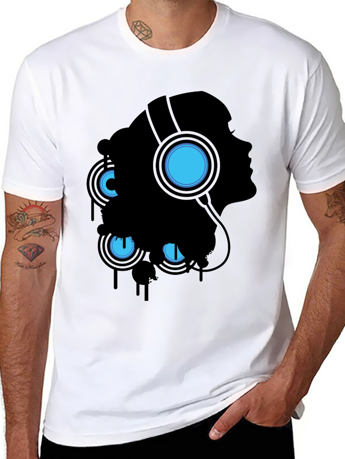 Silhouette Headphones Graphic T-Shirt
