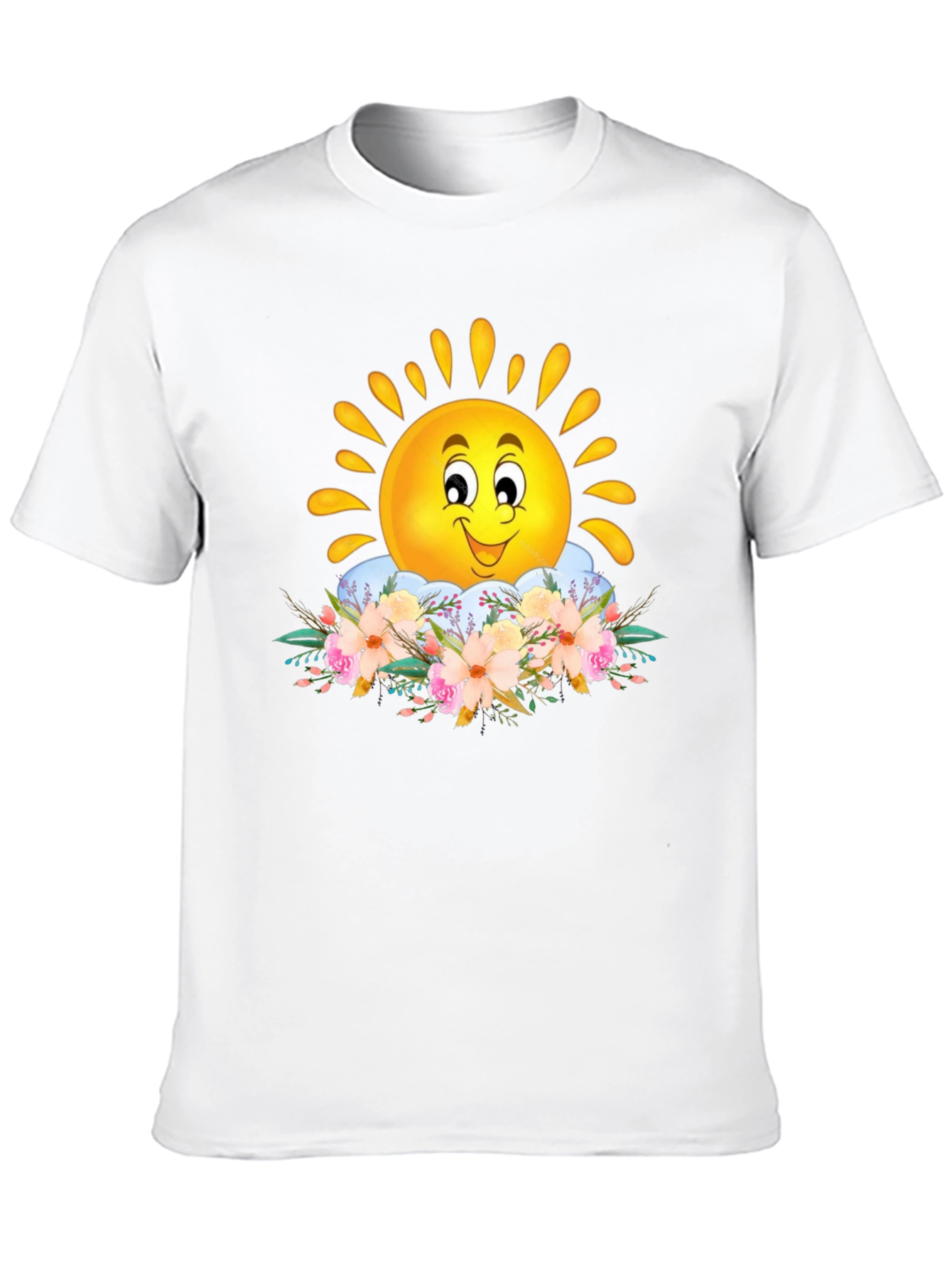 Sunny Floral Graphic Tee - Black