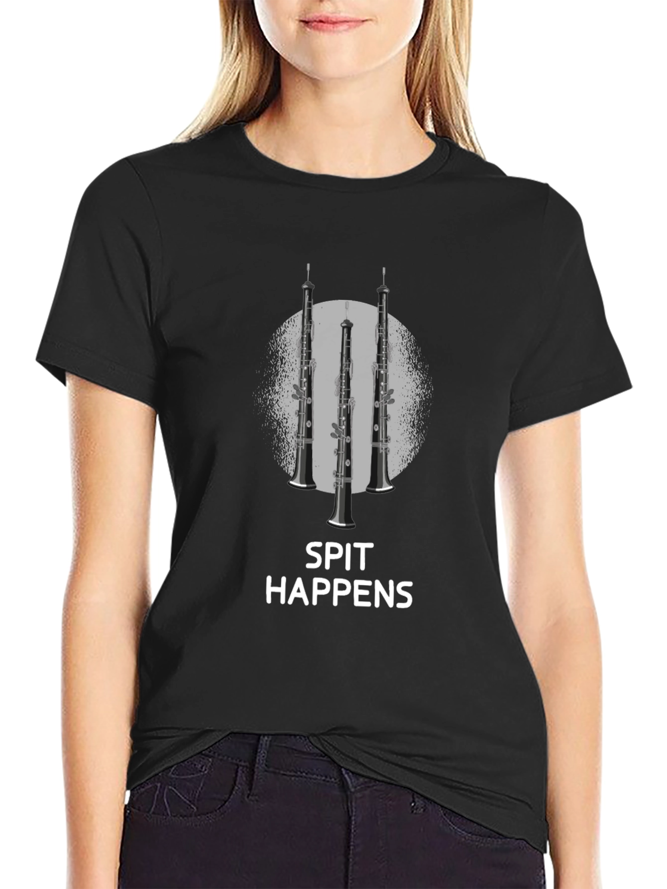 Spit Happens Oboe T-Shirt - Band Humor Tee