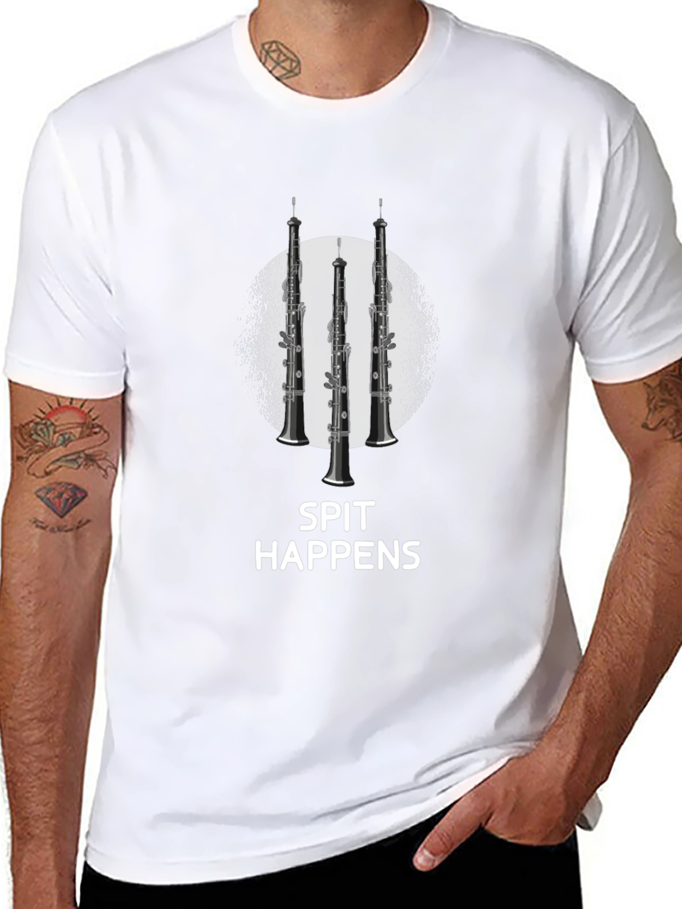 Spit Happens Oboe T-Shirt - Band Humor Tee