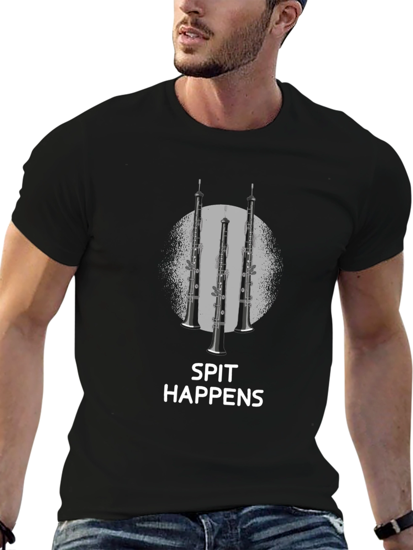Spit Happens Oboe T-Shirt - Band Humor Tee