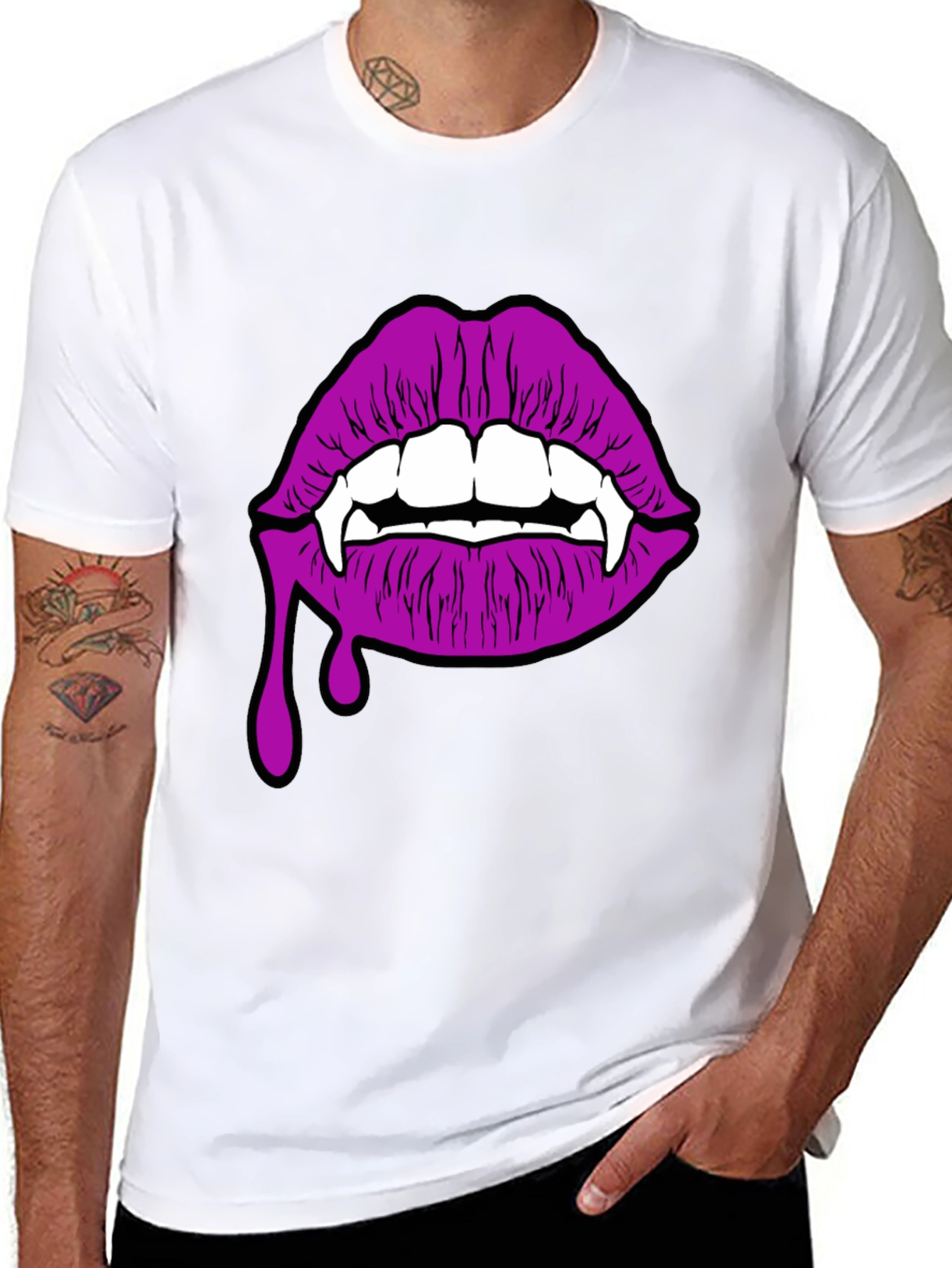 Vampire Lips T-Shirt - Black Graphic Tee