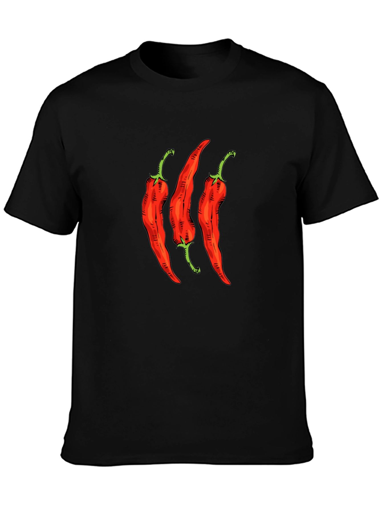 Spicy Chili Pepper Graphic Tee - Black