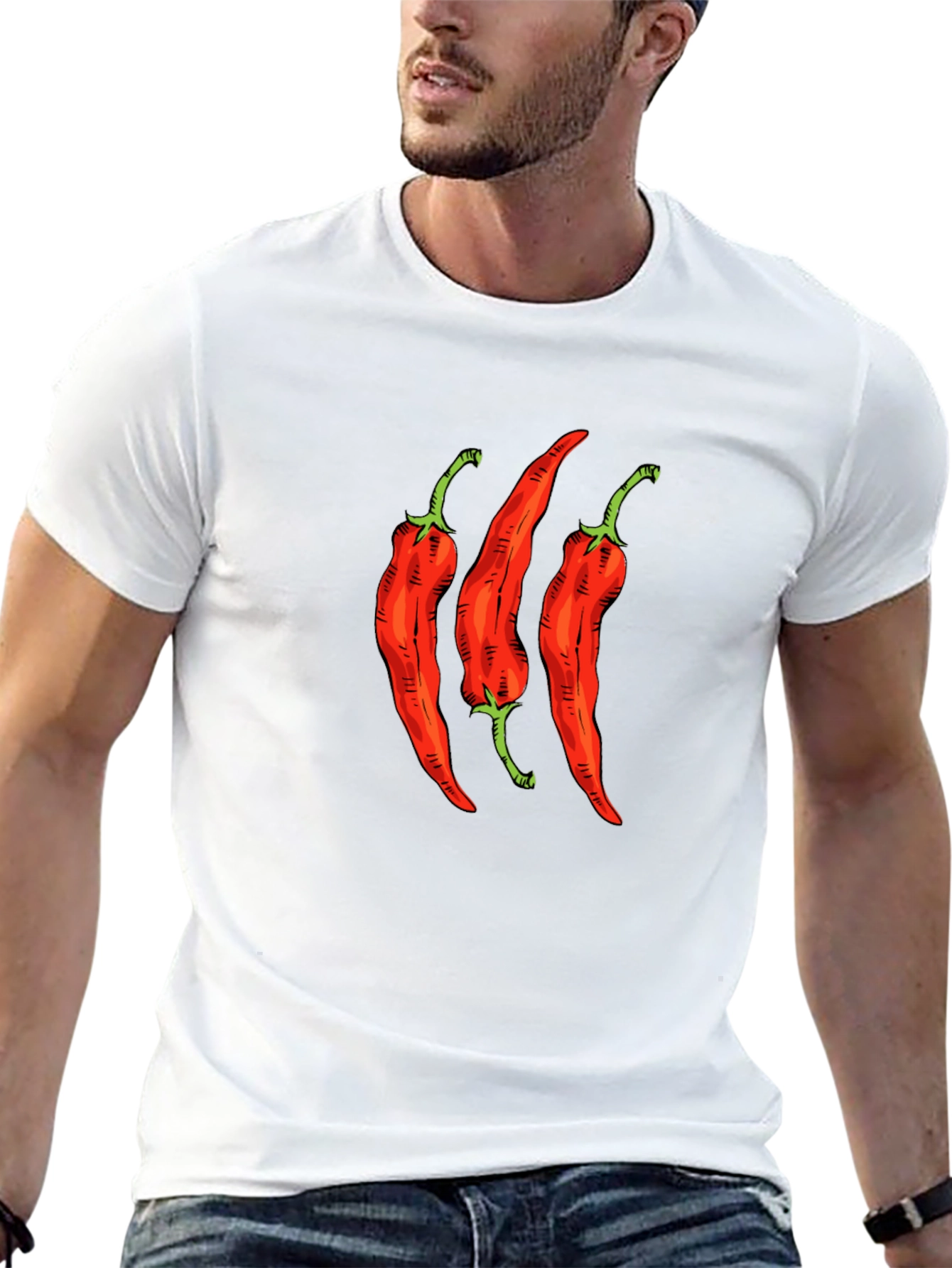 Spicy Chili Pepper Graphic Tee - Black