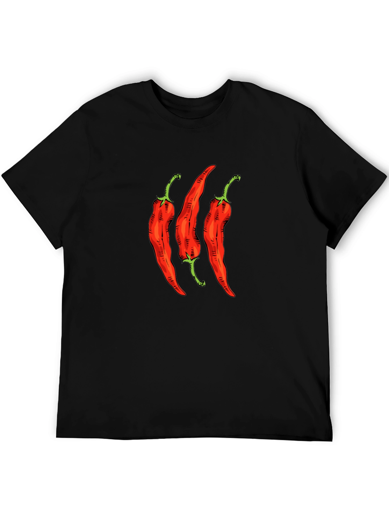 Spicy Chili Pepper Graphic Tee - Black