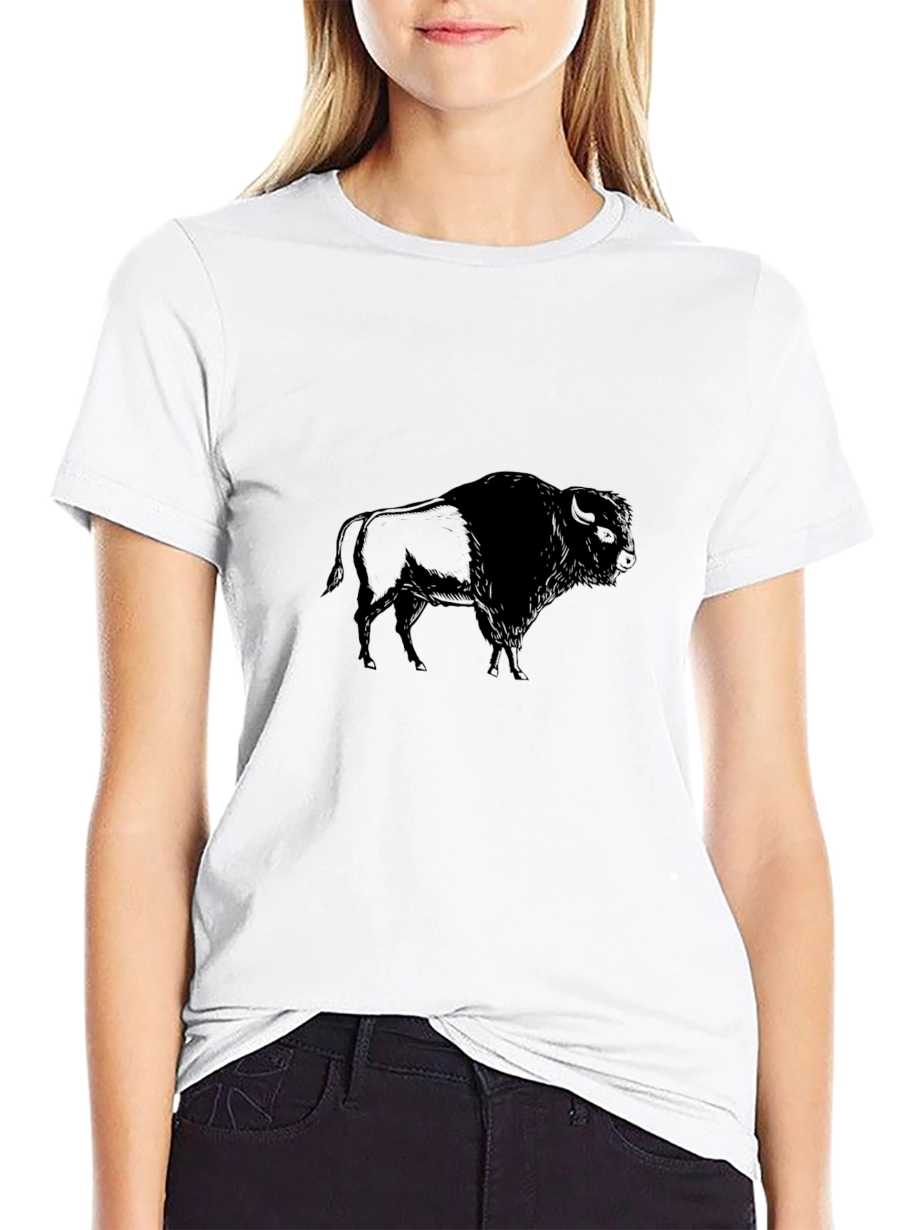 Black Buffalo Graphic Tee - Mens Casual Shirt