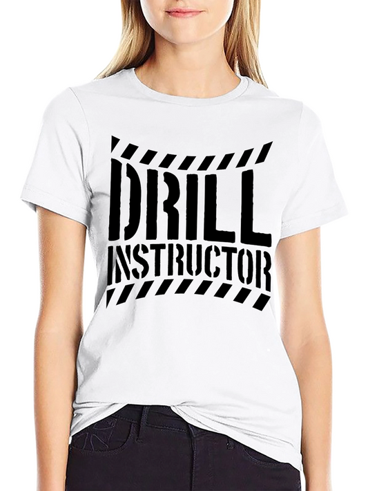 Drill Instructor Graphic Print Black T-Shirt