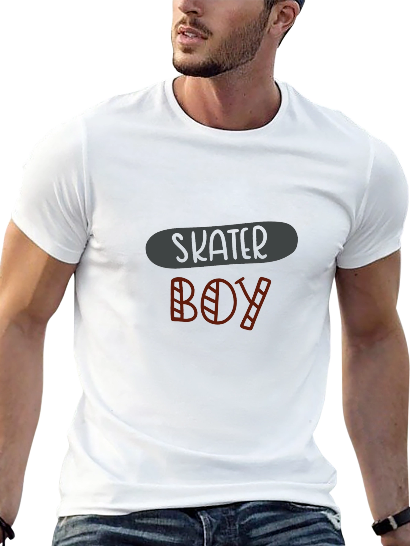 Skater Boy Graphic Tee - Black Cotton Comfort