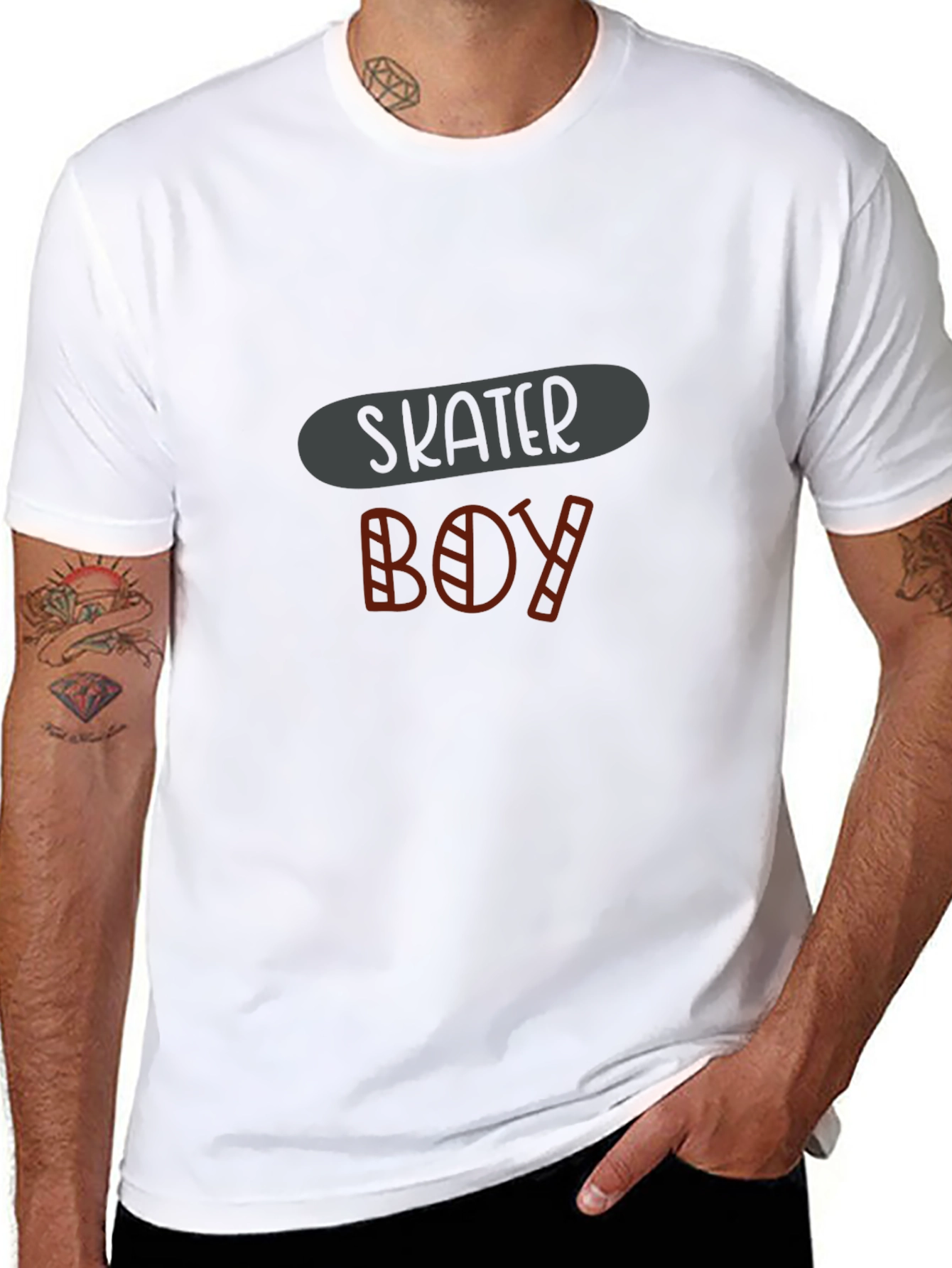 Skater Boy Graphic Tee - Black Cotton Comfort