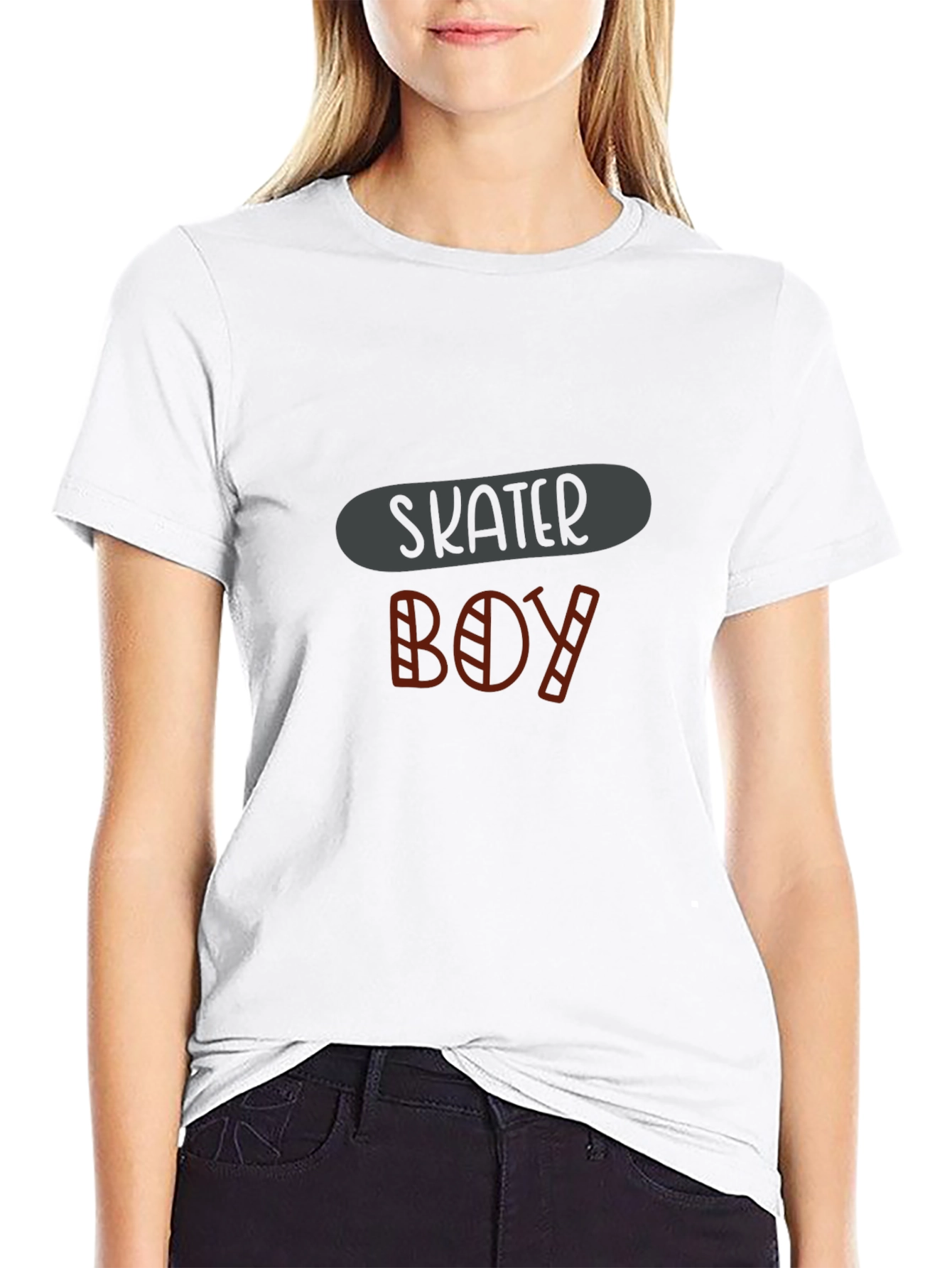 Skater Boy Graphic Tee - Black Cotton Comfort