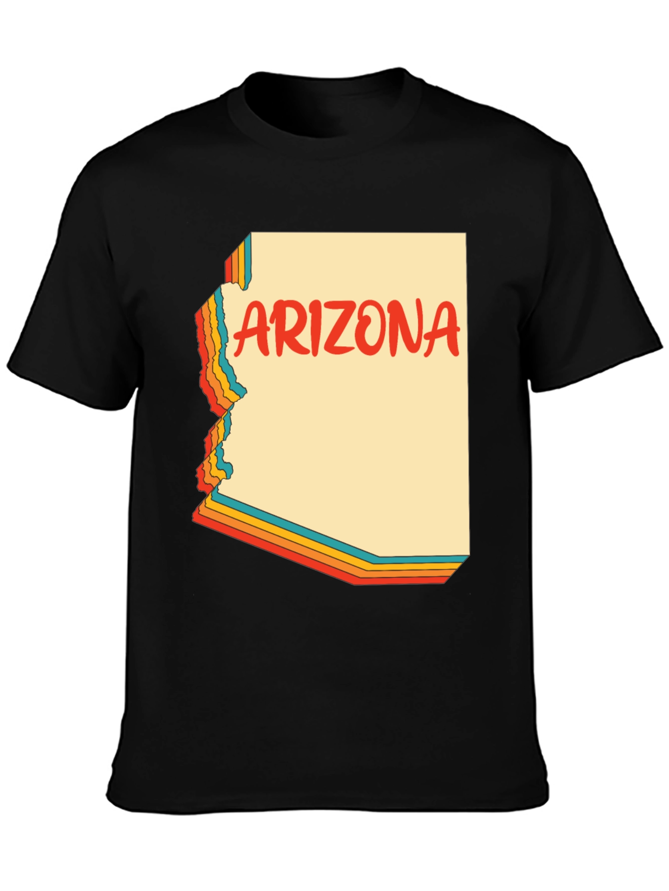 Retro Arizona Graphic Tee - Black Cotton Blend