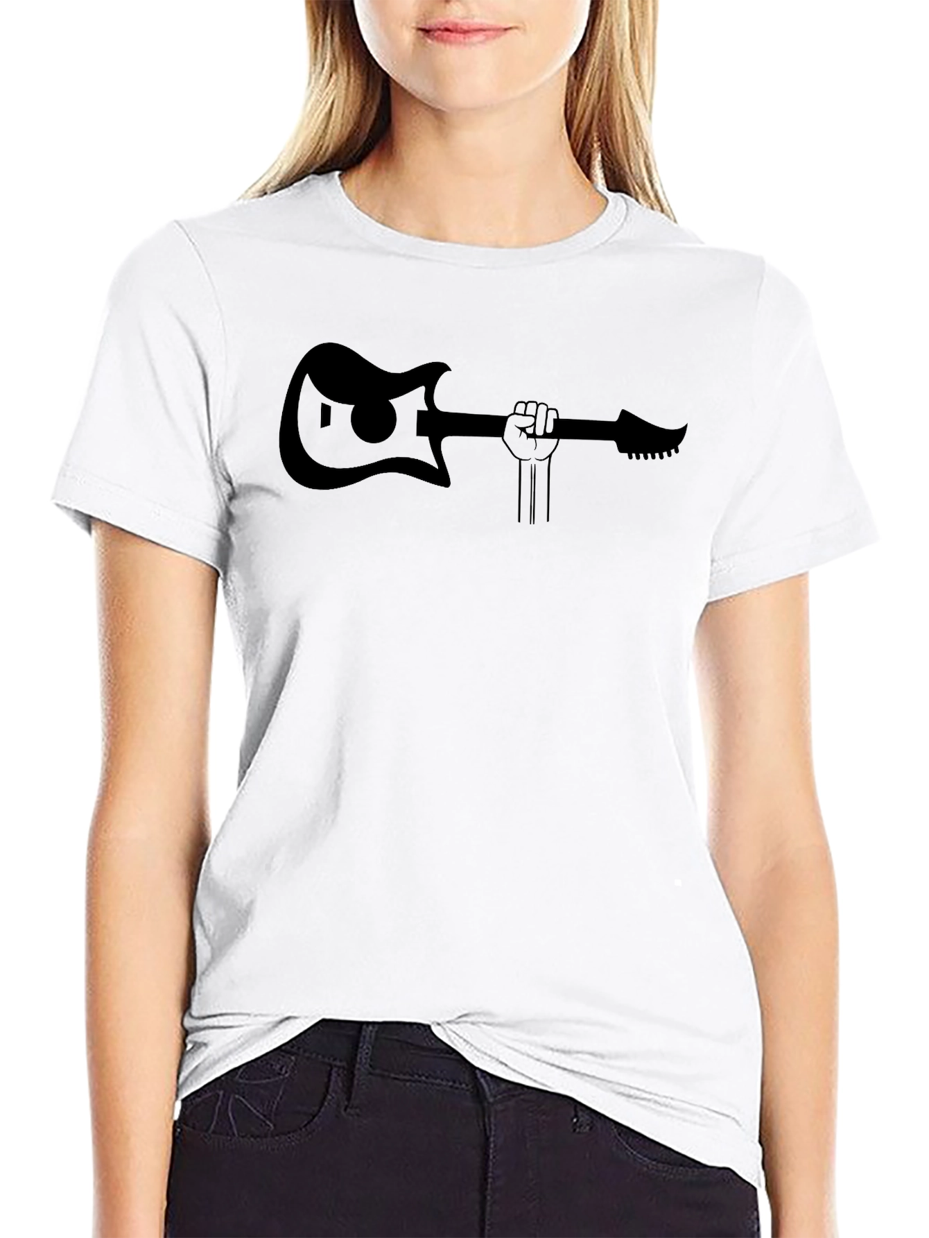 Rock On: Guitar Fist Black T-Shirt
