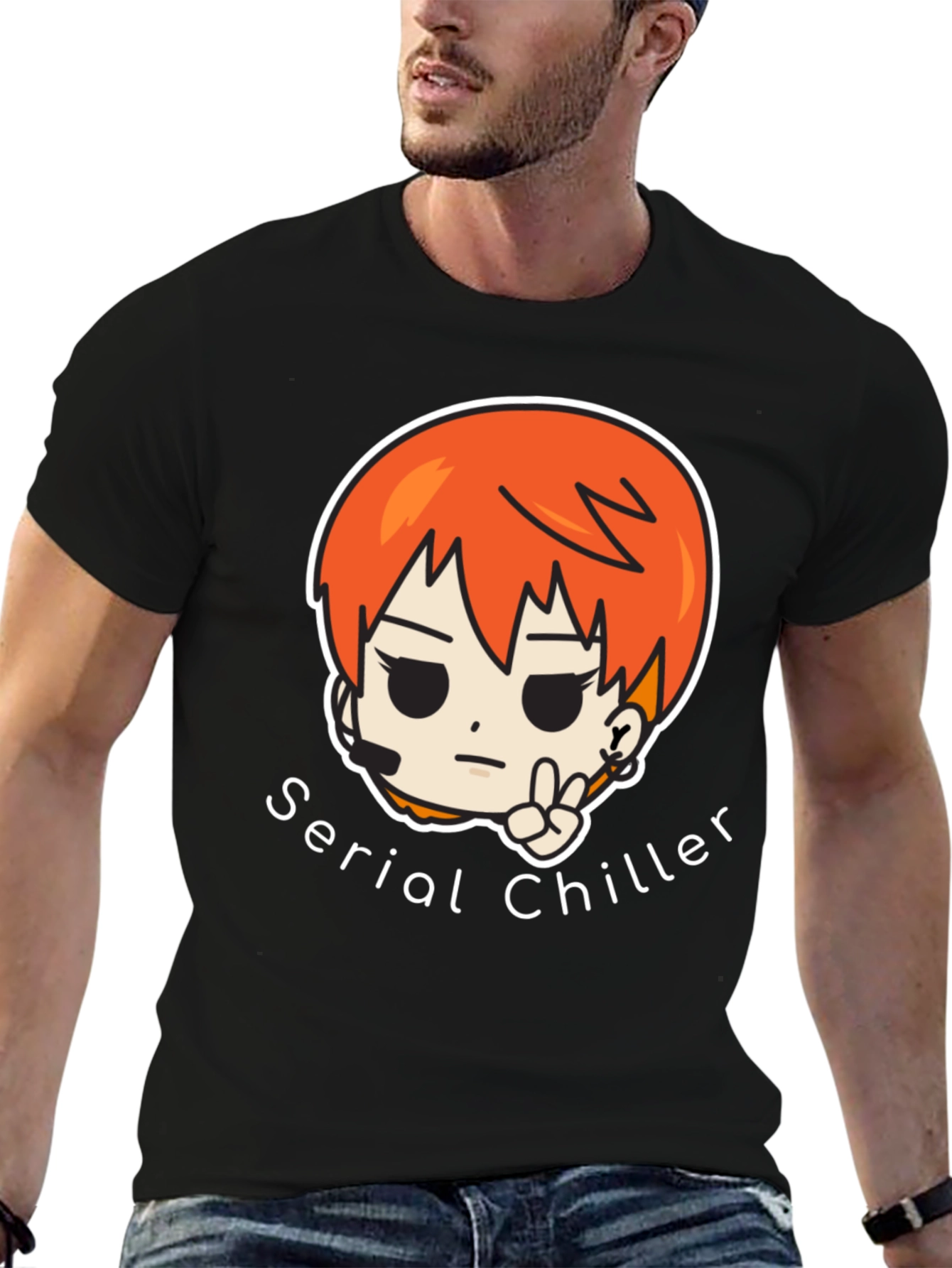 Serial Chiller Graphic Tee - Black Unisex T-Shirt