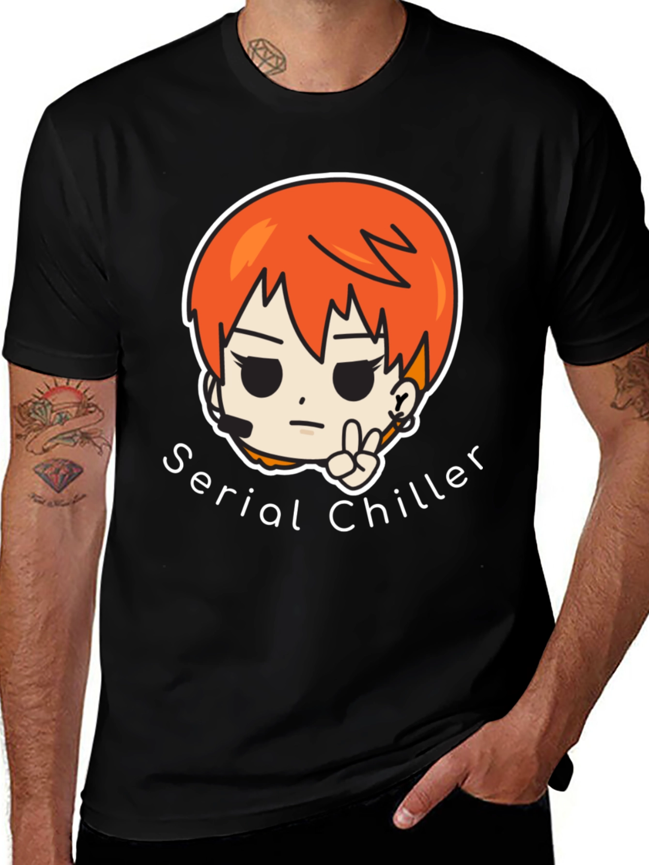 Serial Chiller Graphic Tee - Black Unisex T-Shirt