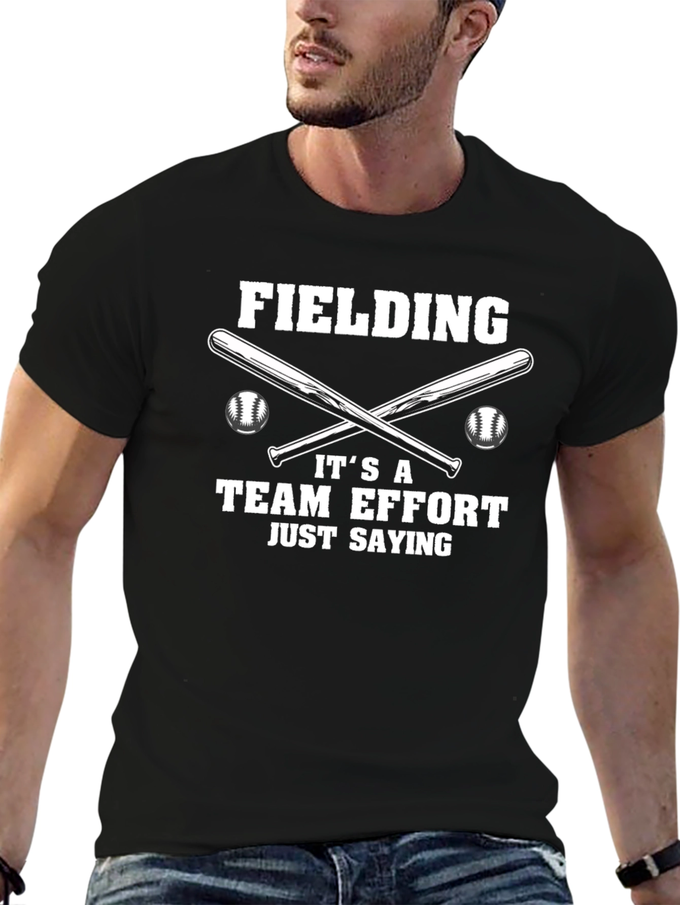 Fielding Team Effort Baseball Graphic Tee