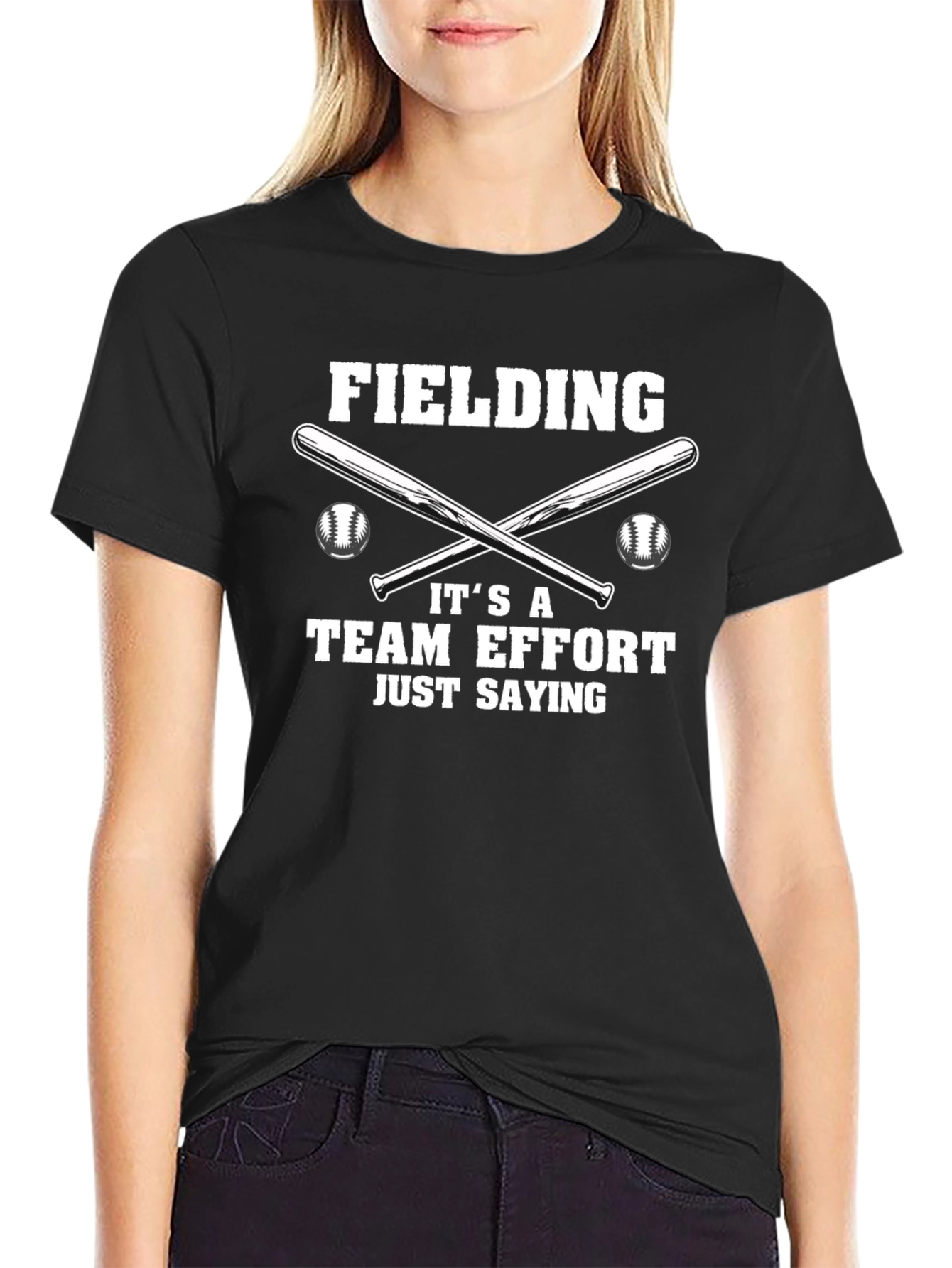 Fielding Team Effort Baseball Graphic Tee