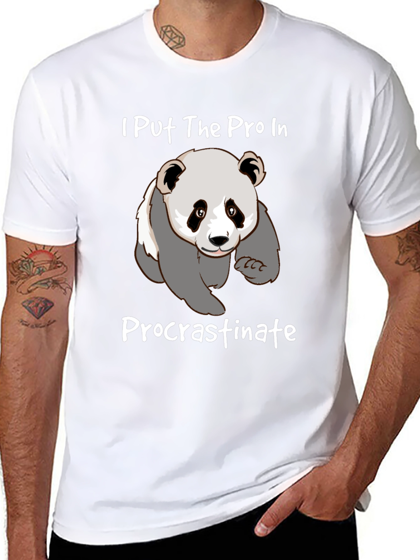 Procrastinate Panda T-Shirt - Funny Graphic Tee