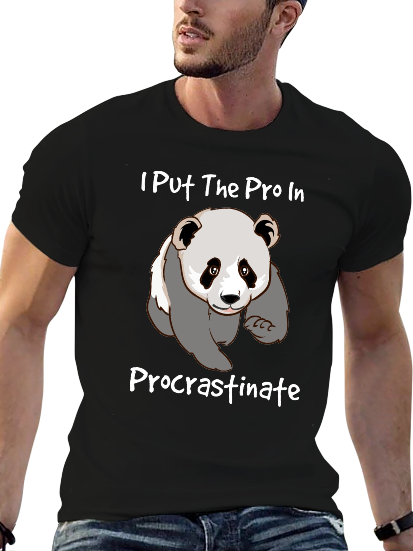 Procrastinate Panda T-Shirt - Funny Graphic Tee
