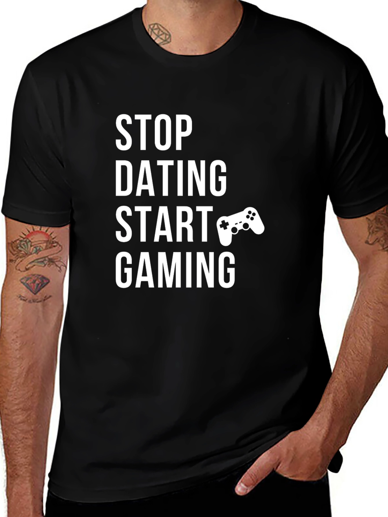 Stop Dating Start Gaming T-Shirt Gamer Tee