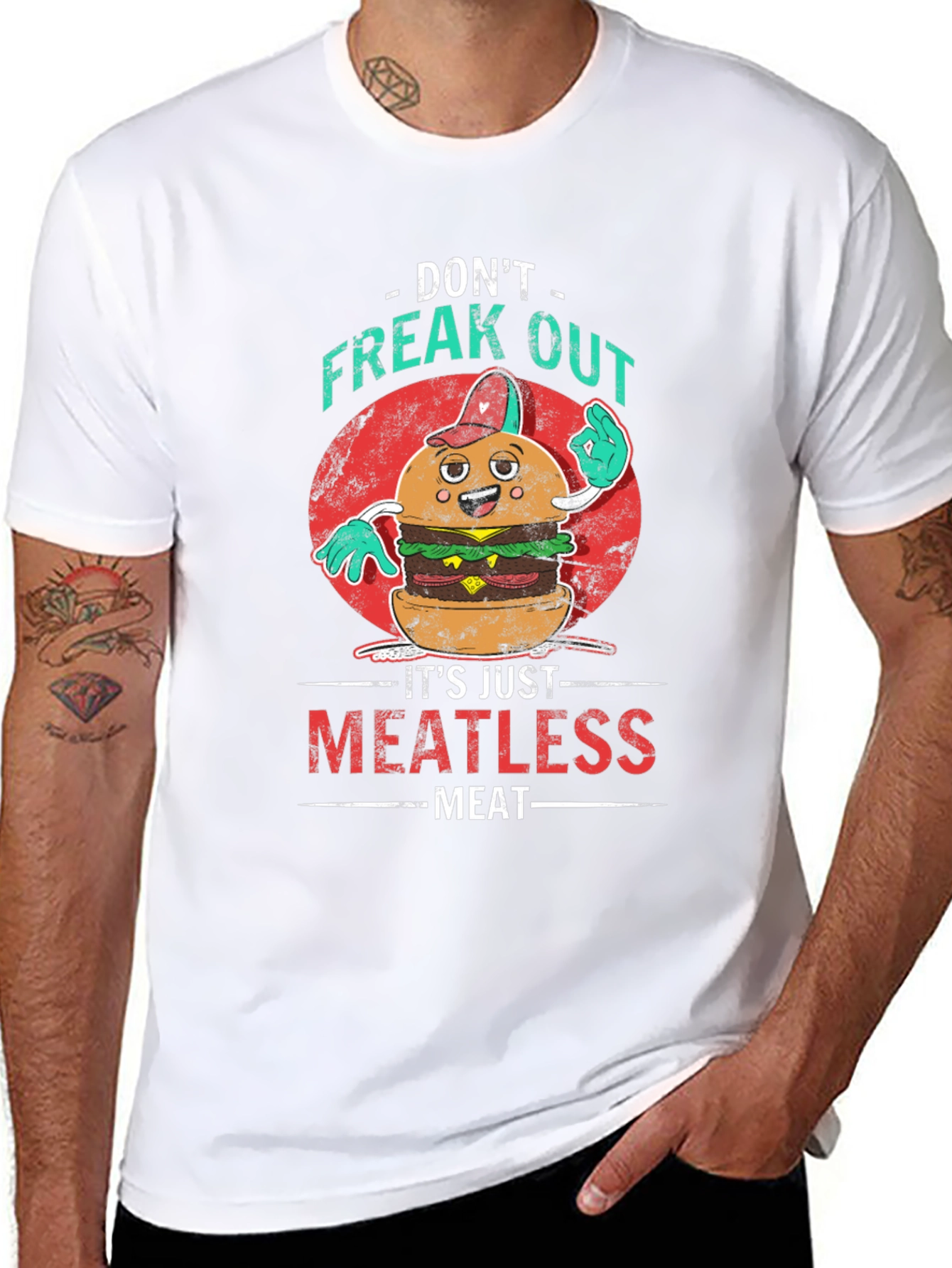 Meatless Meat T-Shirt: Vegan Burger Graphic Tee