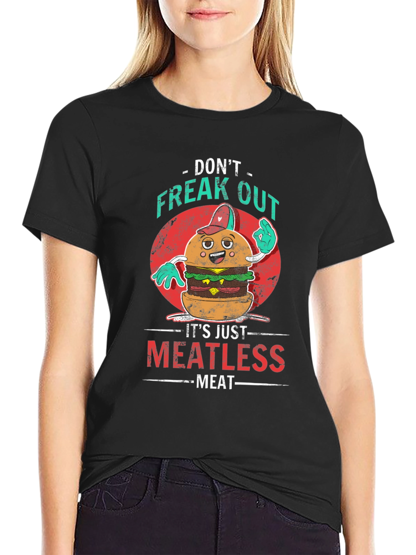 Meatless Meat T-Shirt: Vegan Burger Graphic Tee