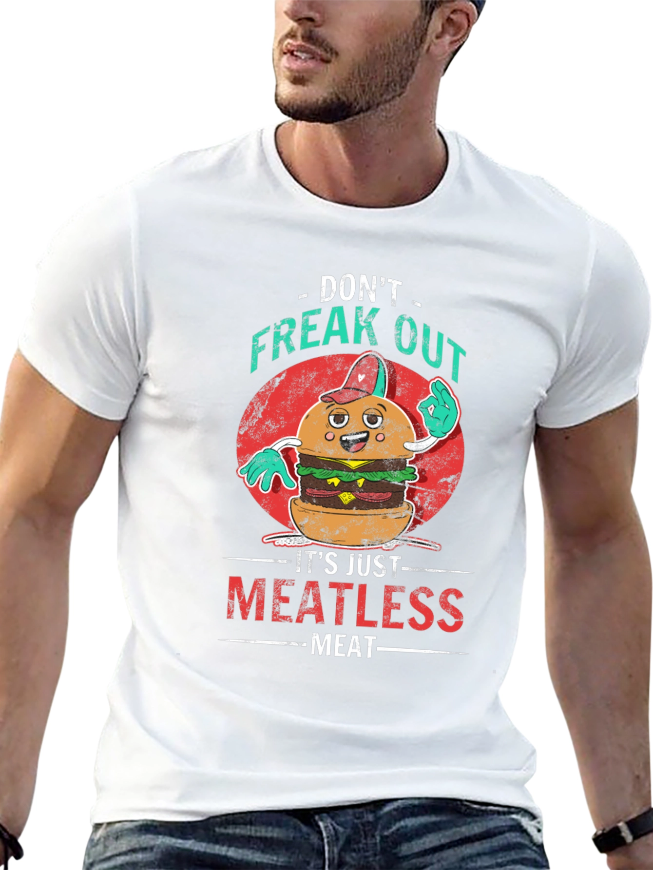 Meatless Meat T-Shirt: Vegan Burger Graphic Tee